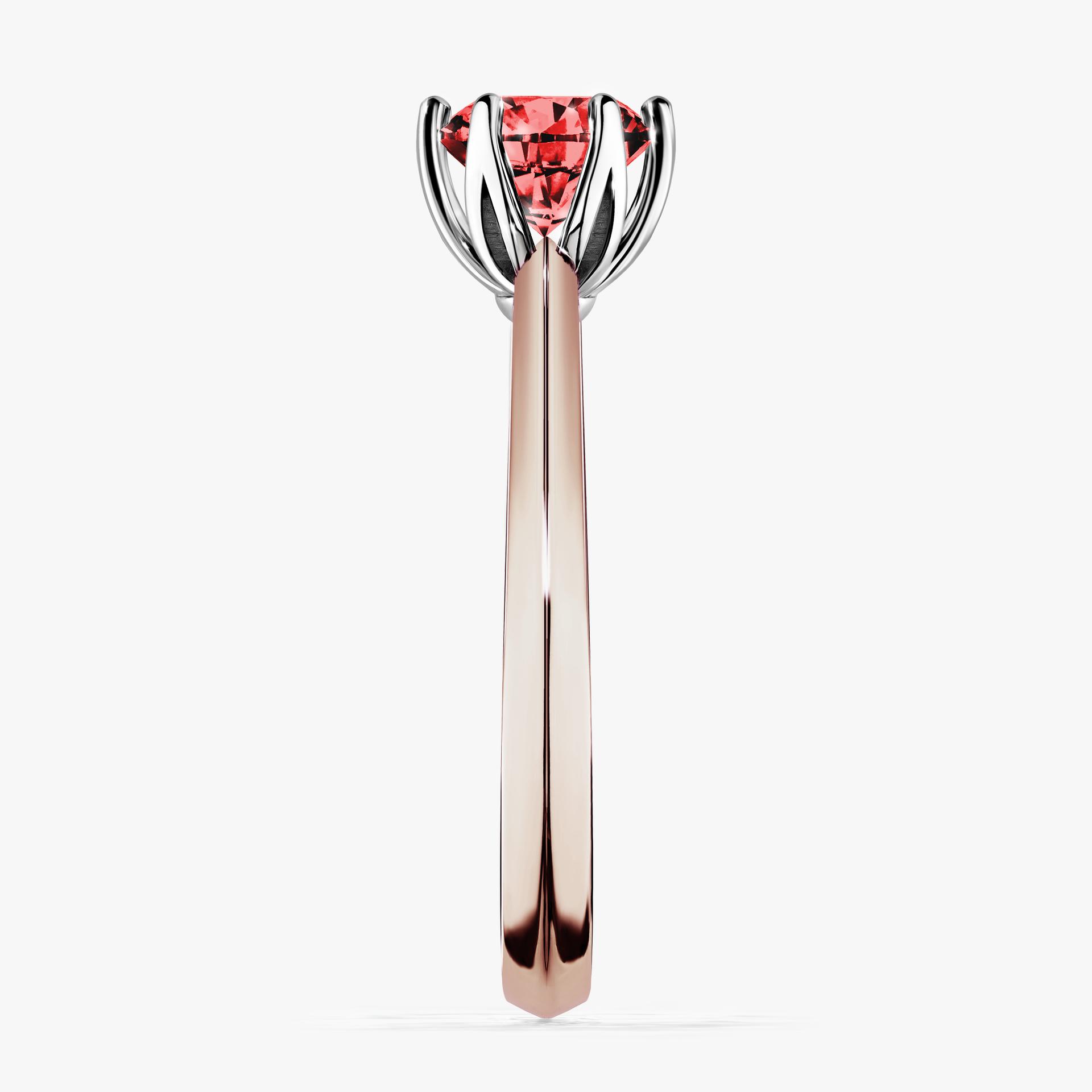 Pierscionek zareczynowy z diamentem czerwony 080 CT z rozowego zlota my daisy 03