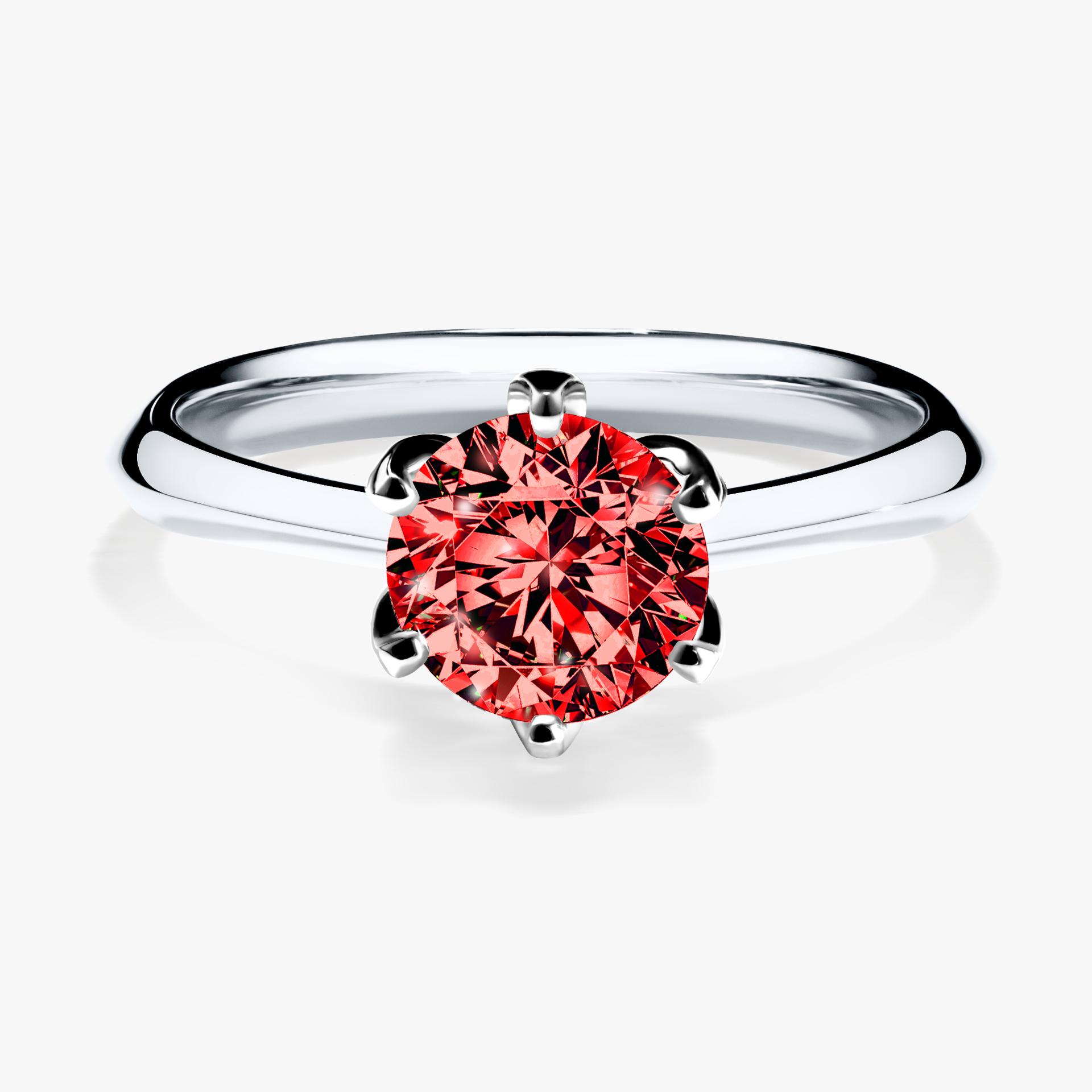 Pierscionek zareczynowy z diamentem czerwony 100 CT z bialego zlota my daisy 01