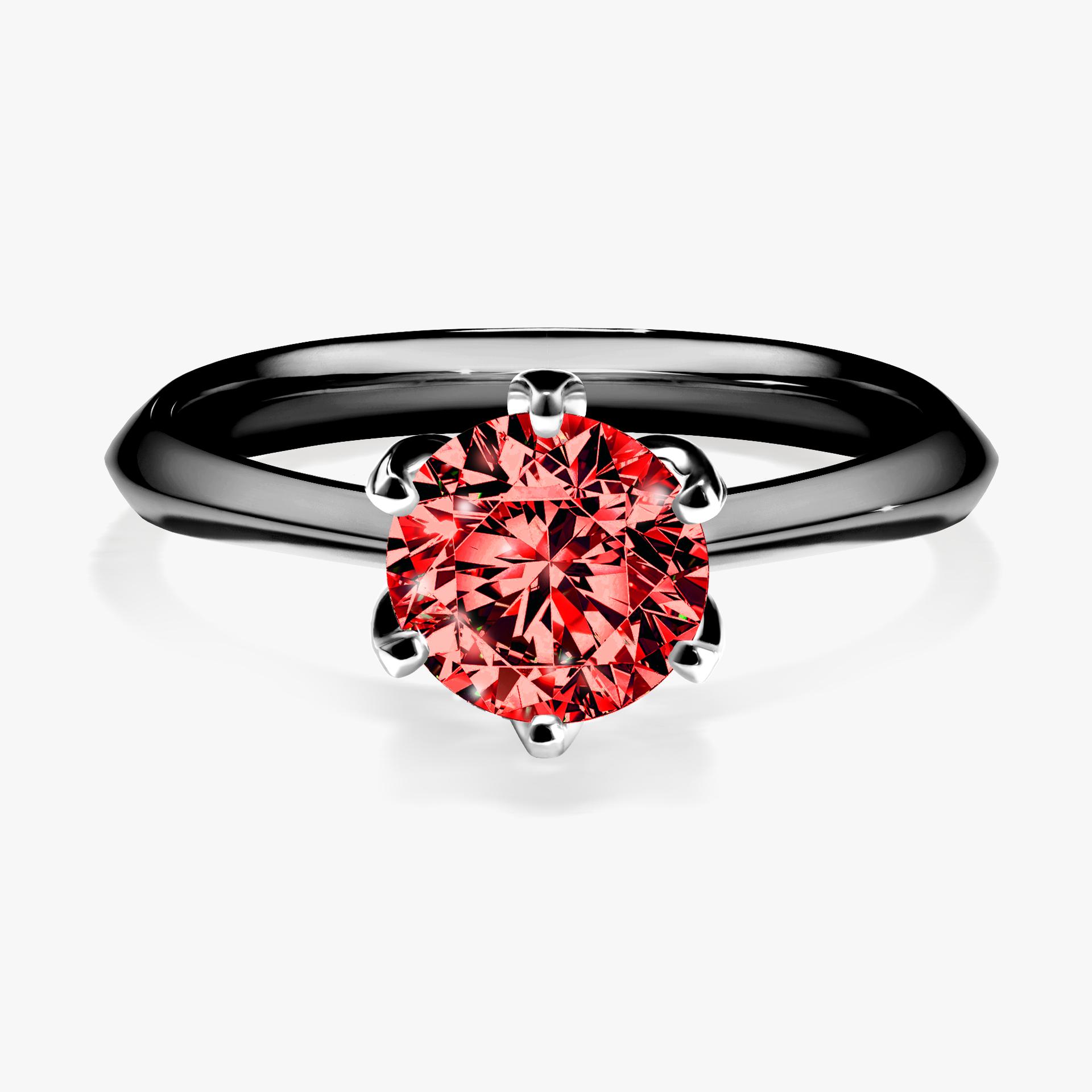 Pierscionek zareczynowy z diamentem czerwony 100 CT z czarnego zlota my daisy 01