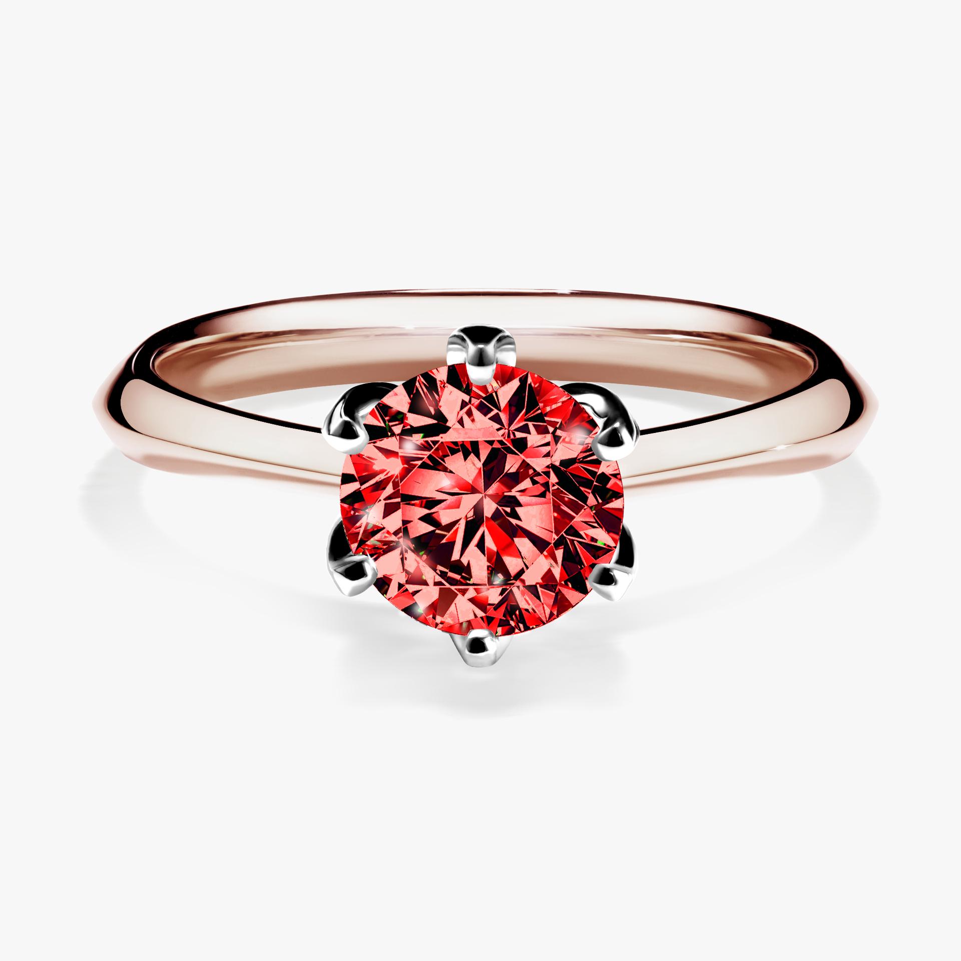 Pierscionek zareczynowy z diamentem czerwony 100 CT z rozowego zlota my daisy 01