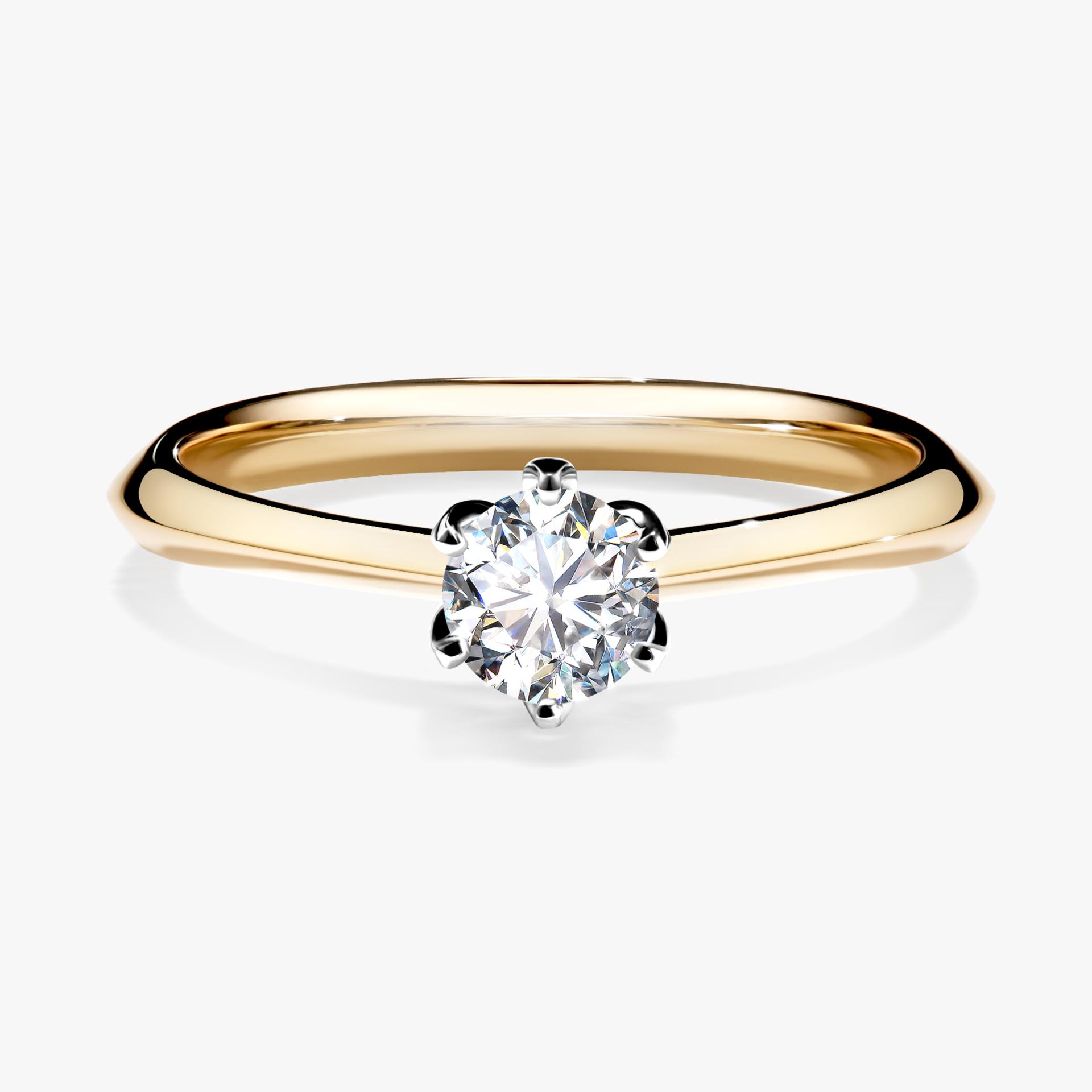 Pierscionek zareczynowy z diamentem laboratoryjnym 030 CT z zoltego zlota my daisy 01