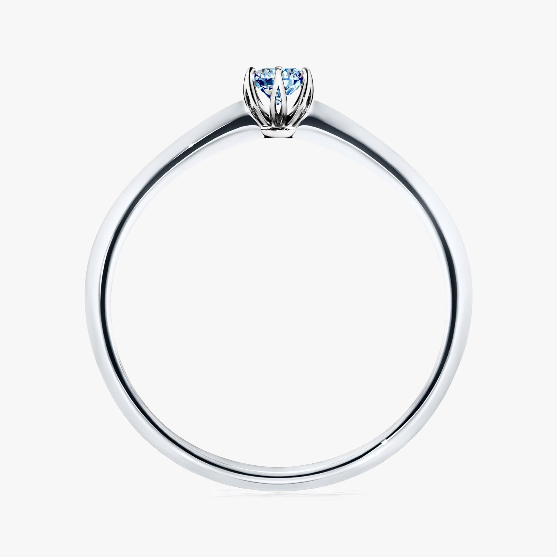 Pierscionek zareczynowy z diamentem niebieski 010 CT z bialego zlota my daisy 02