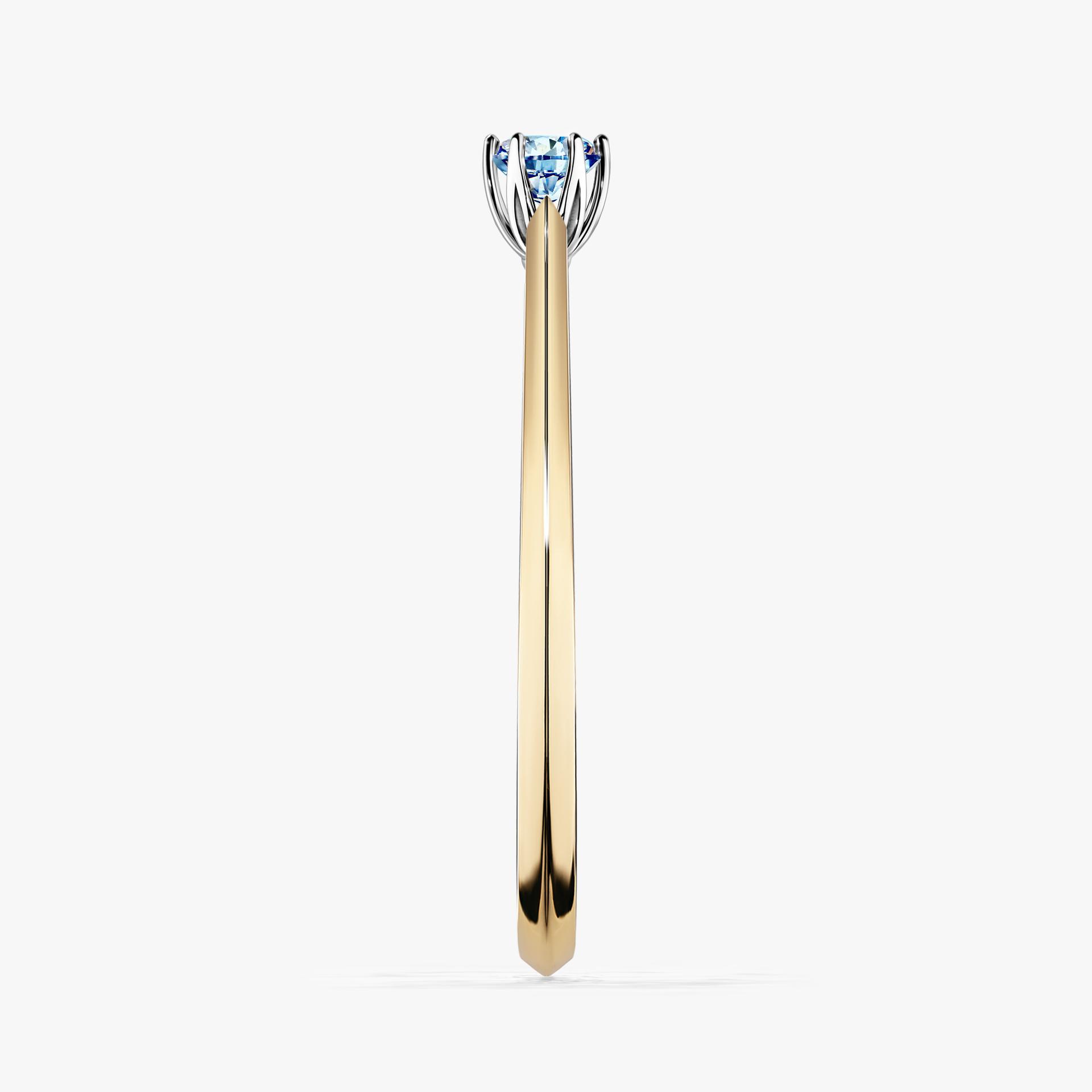Pierscionek zareczynowy z diamentem niebieski 010 CT z zoltego zlota my daisy 03