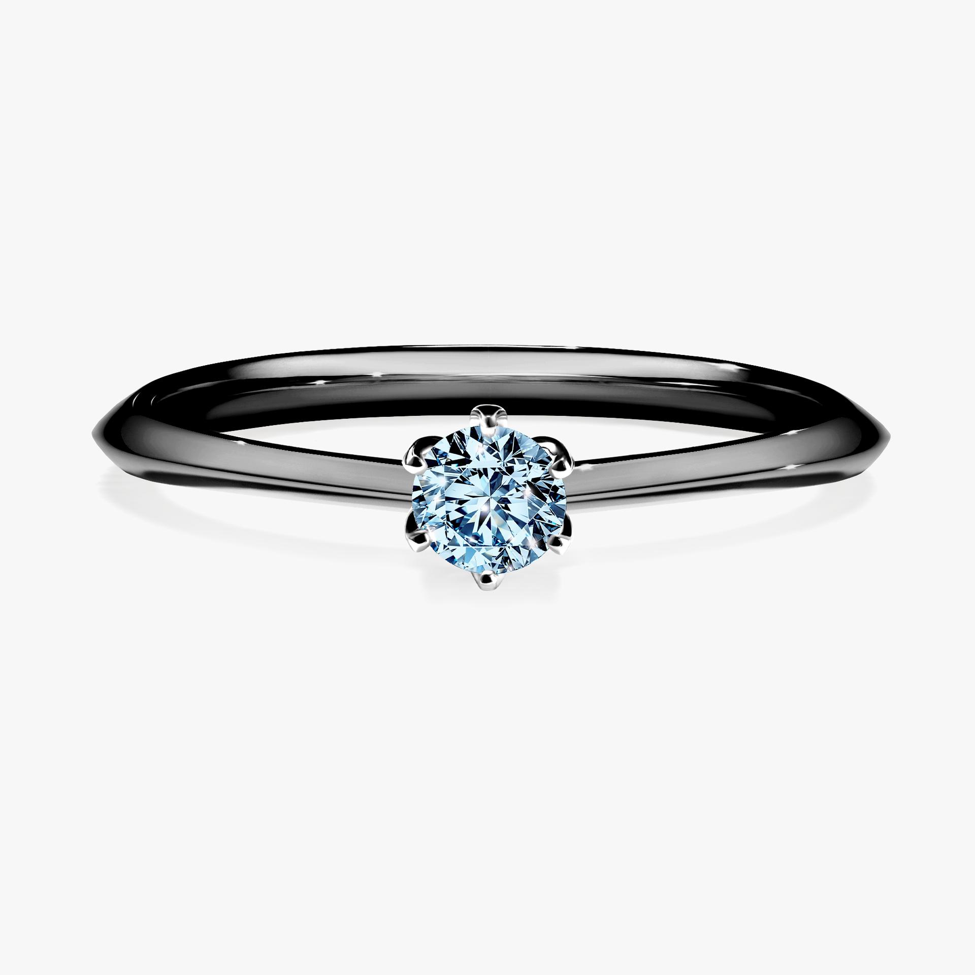 Pierscionek zareczynowy z diamentem niebieski 017 CT z czarnego zlota my daisy 01