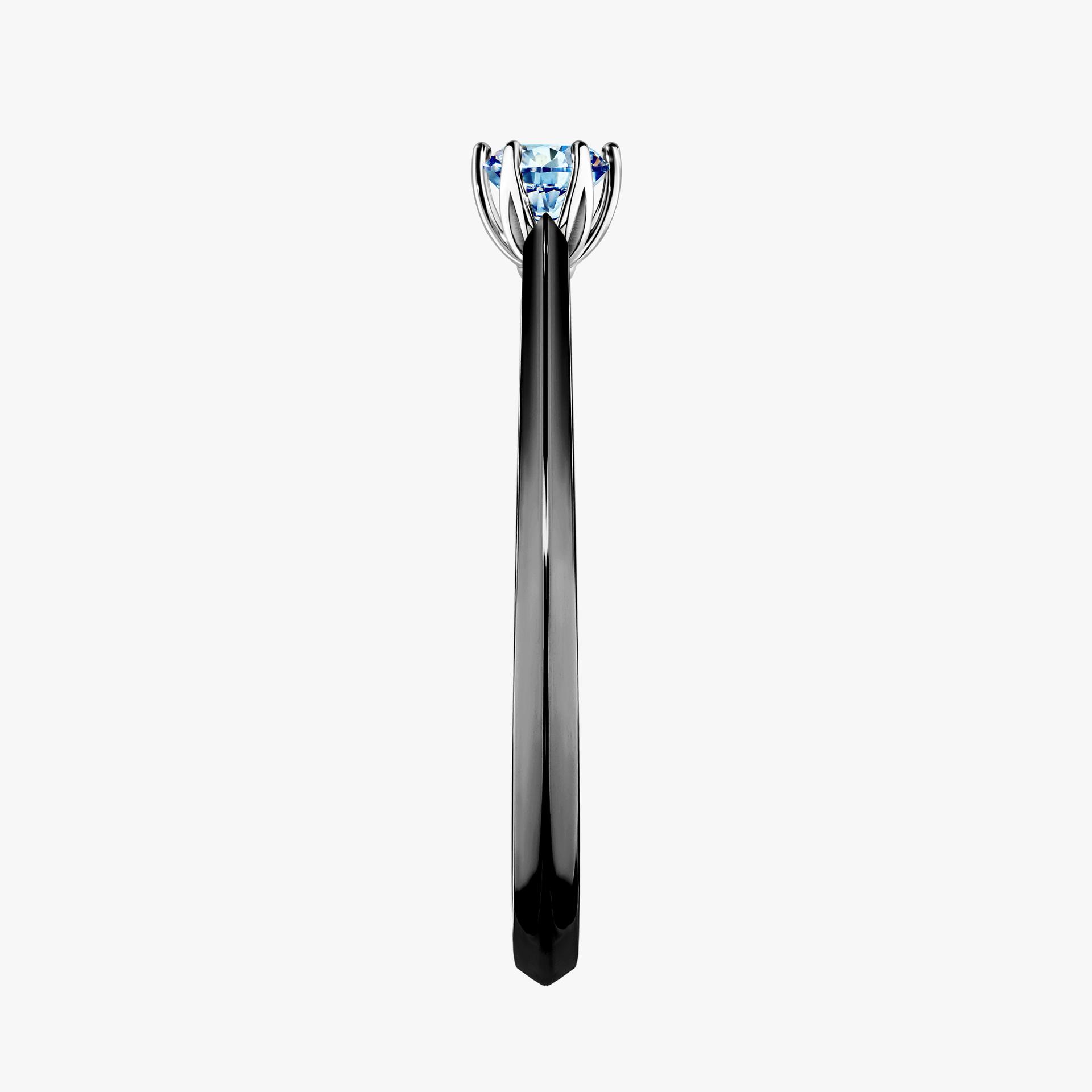 Pierscionek zareczynowy z diamentem niebieski 017 CT z czarnego zlota my daisy 03