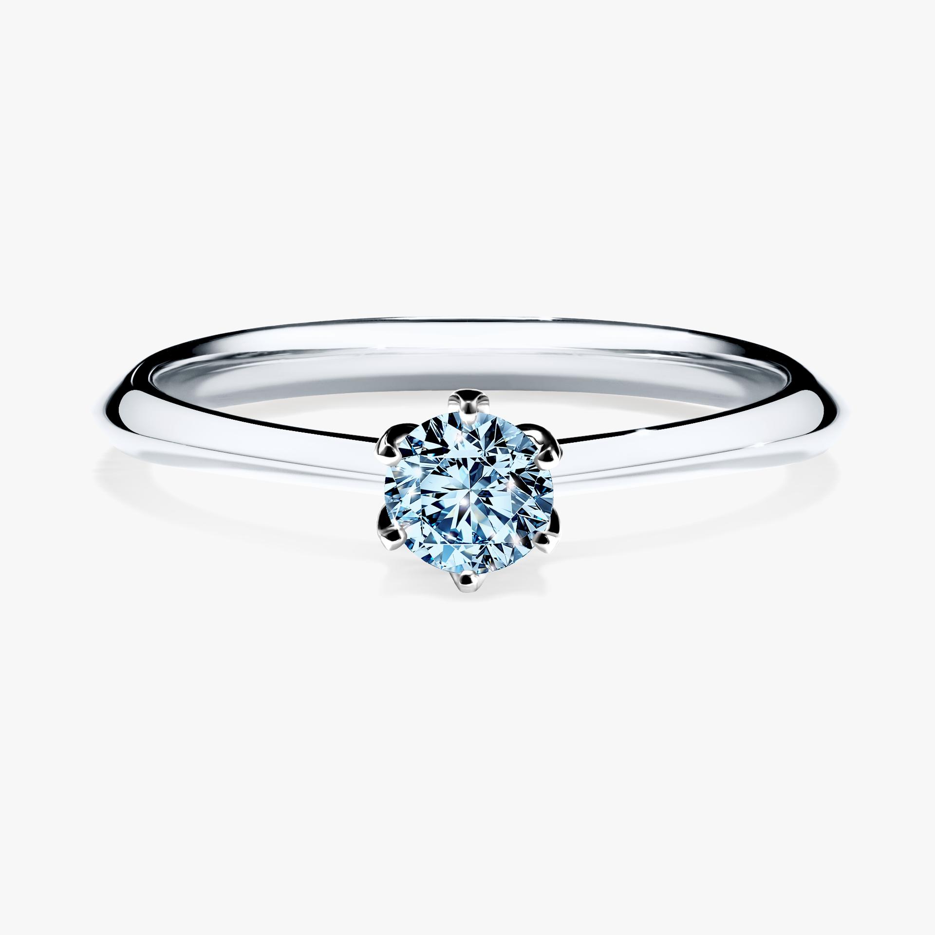 Pierscionek zareczynowy z diamentem niebieski 025 CT z bialego zlota my daisy 01