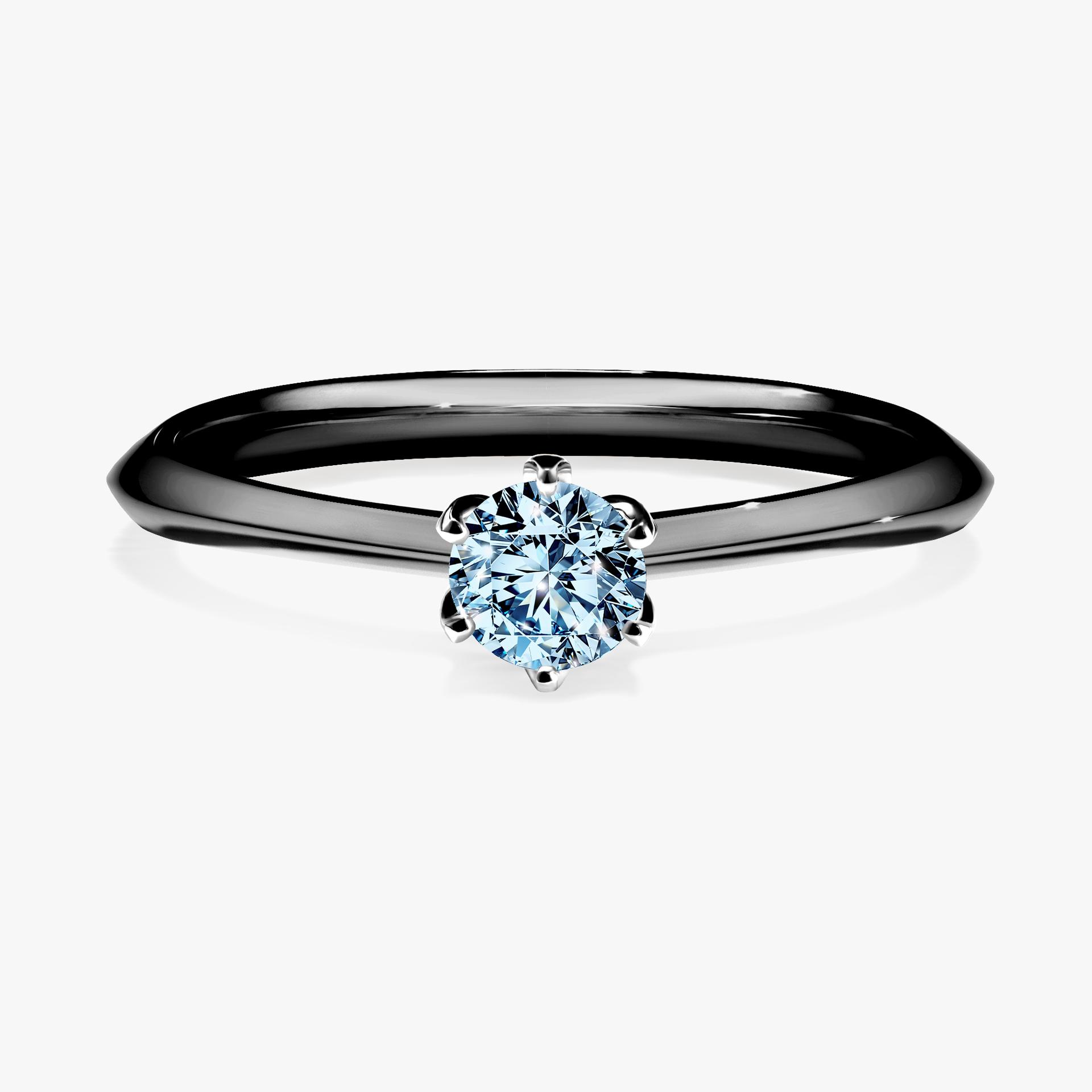 Pierscionek zareczynowy z diamentem niebieski 025 CT z czarnego zlota my daisy 01