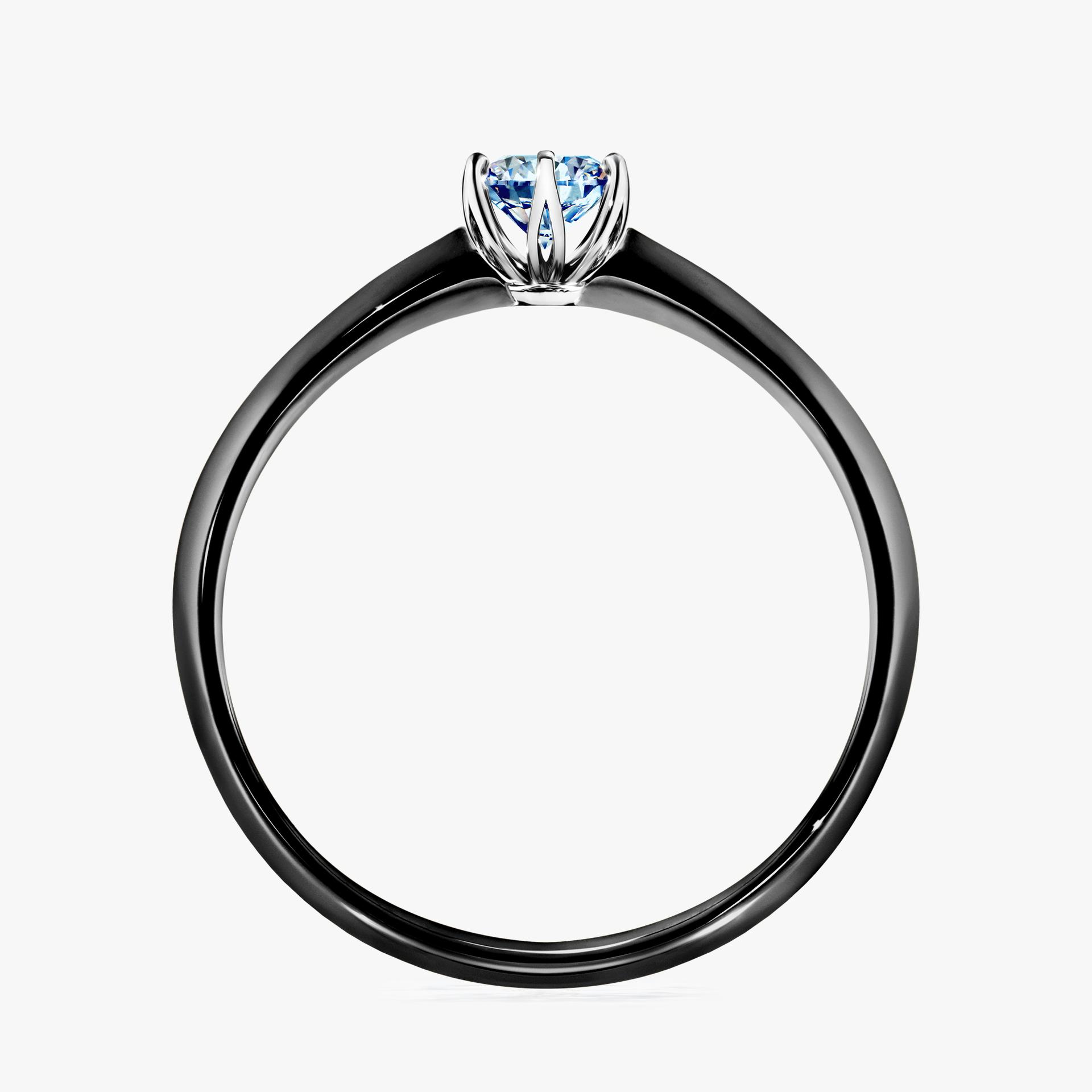 Pierscionek zareczynowy z diamentem niebieski 025 CT z czarnego zlota my daisy 02