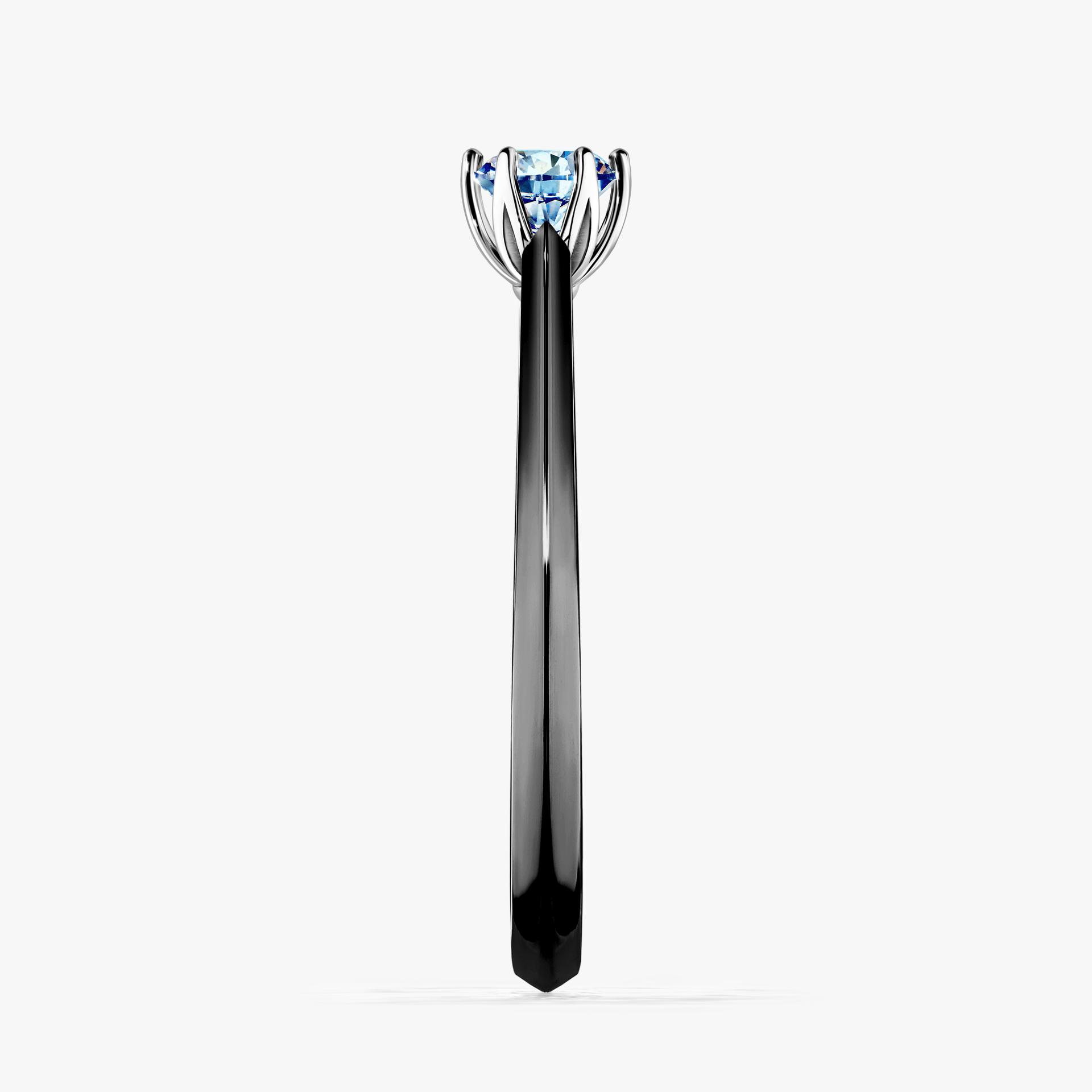 Pierscionek zareczynowy z diamentem niebieski 025 CT z czarnego zlota my daisy 03