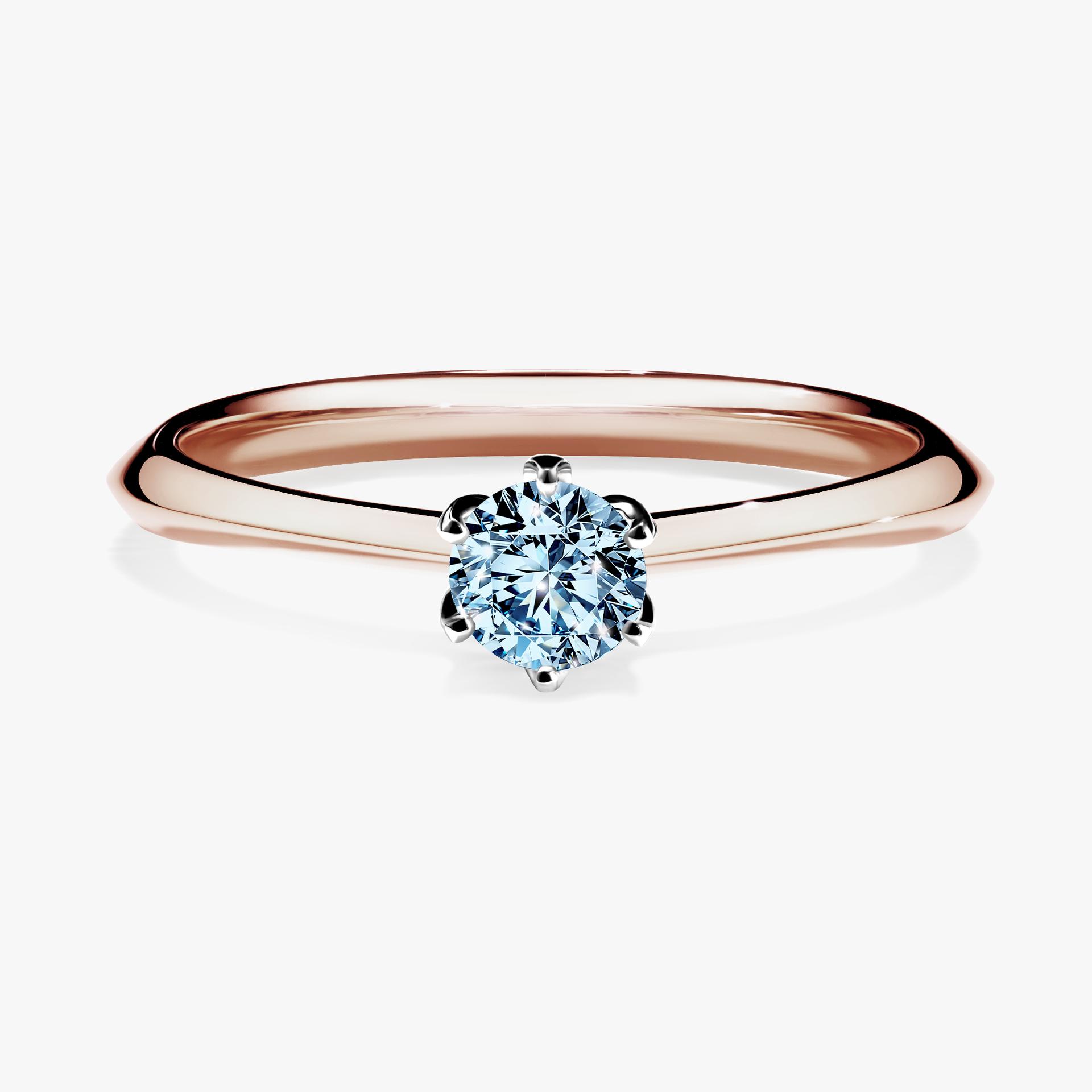 Pierscionek zareczynowy z diamentem niebieski 025 CT z rozowego zlota my daisy 01
