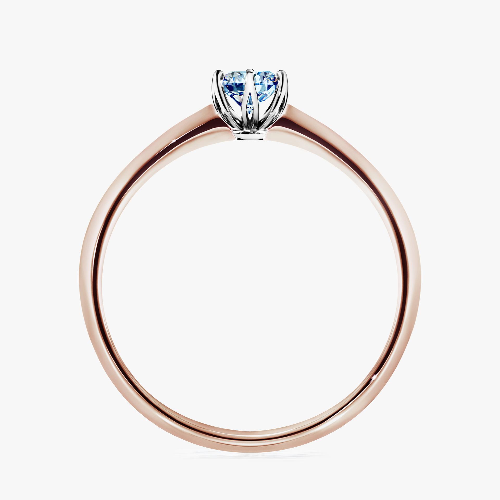 Pierscionek zareczynowy z diamentem niebieski 025 CT z rozowego zlota my daisy 02
