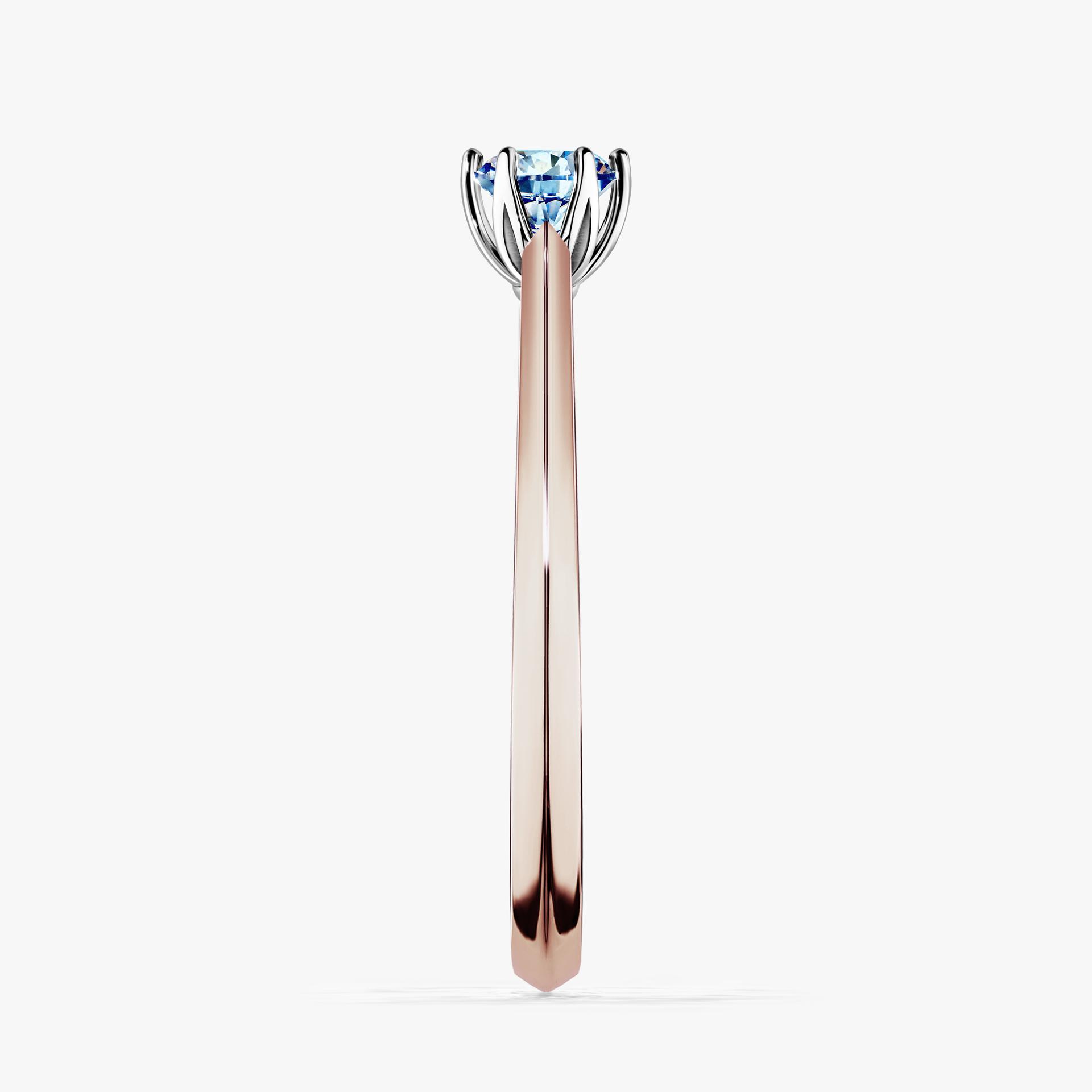 Pierscionek zareczynowy z diamentem niebieski 025 CT z rozowego zlota my daisy 03