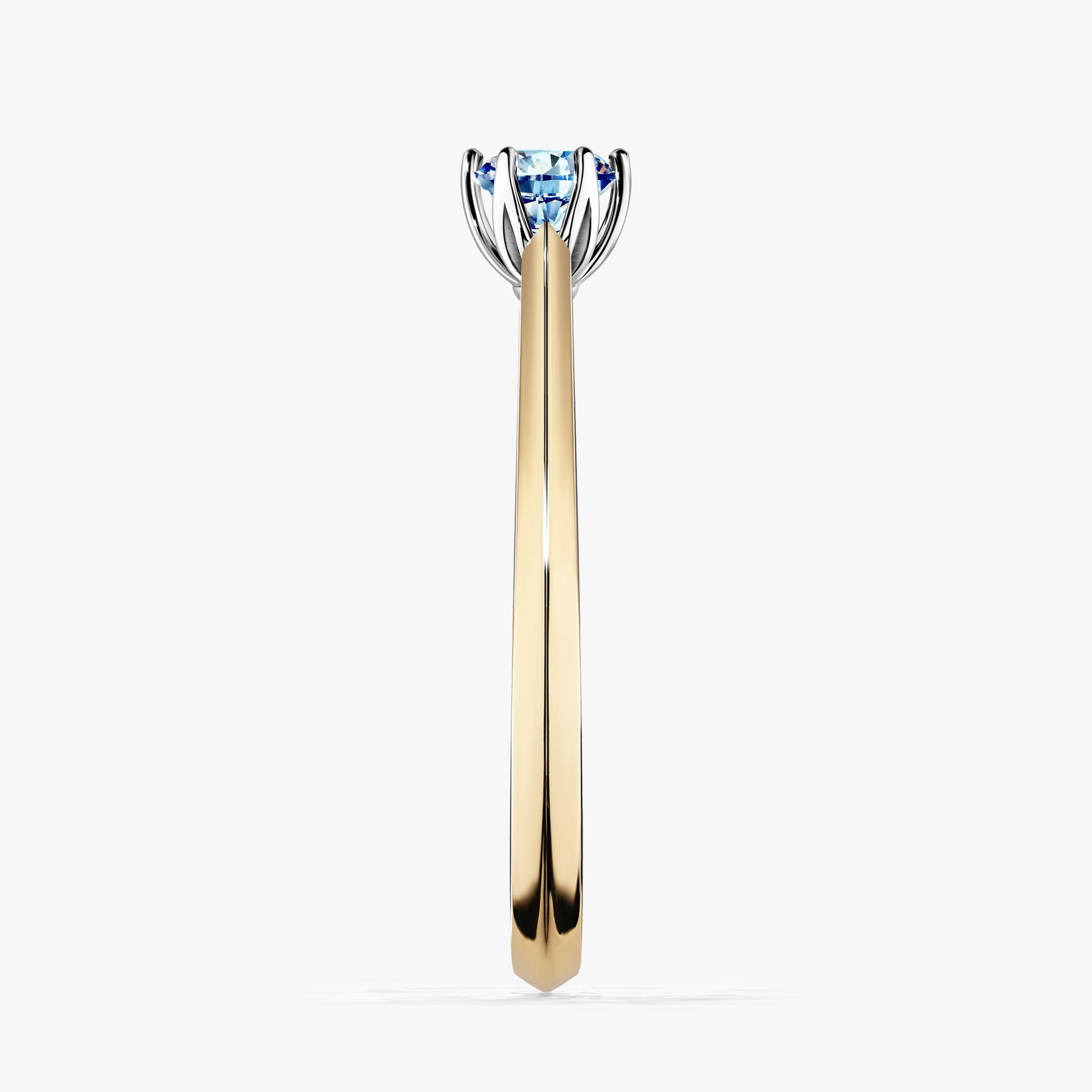 Pierscionek zareczynowy z diamentem niebieski 025 CT z zoltego zlota my daisy 03