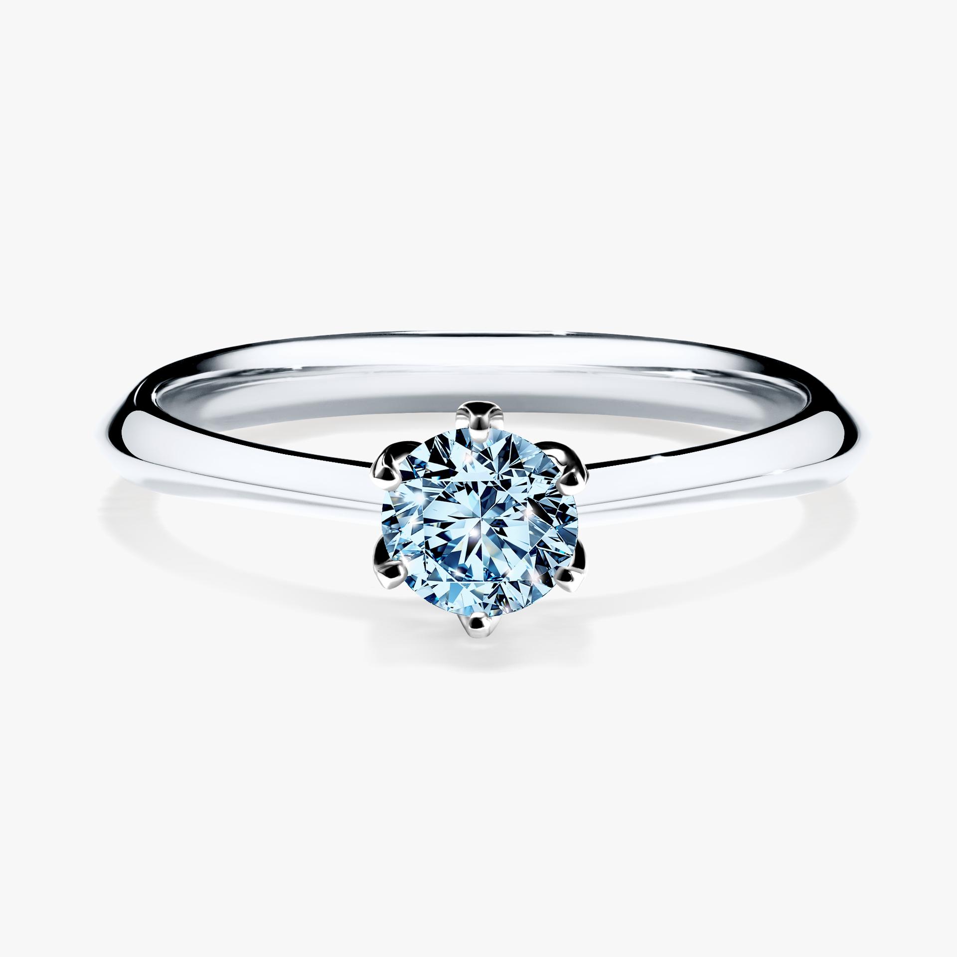 Pierscionek zareczynowy z diamentem niebieski 030 CT z bialego zlota my daisy 01