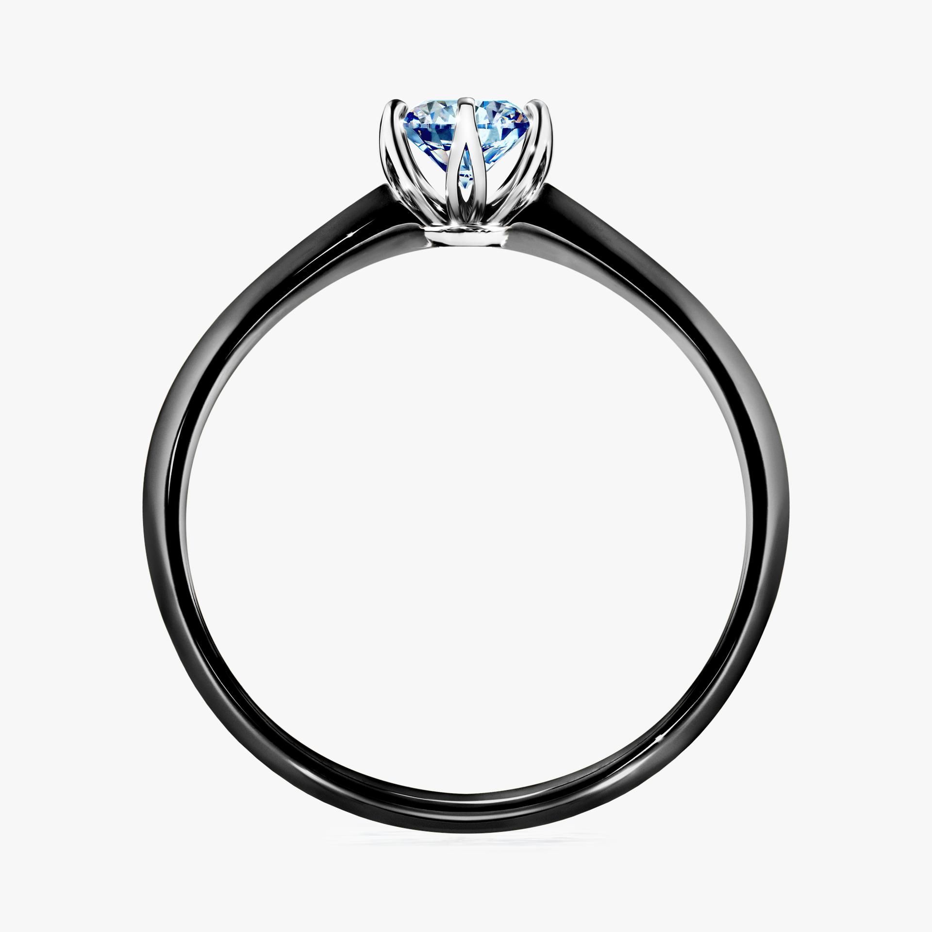 Pierscionek zareczynowy z diamentem niebieski 030 CT z czarnego zlota my daisy 02