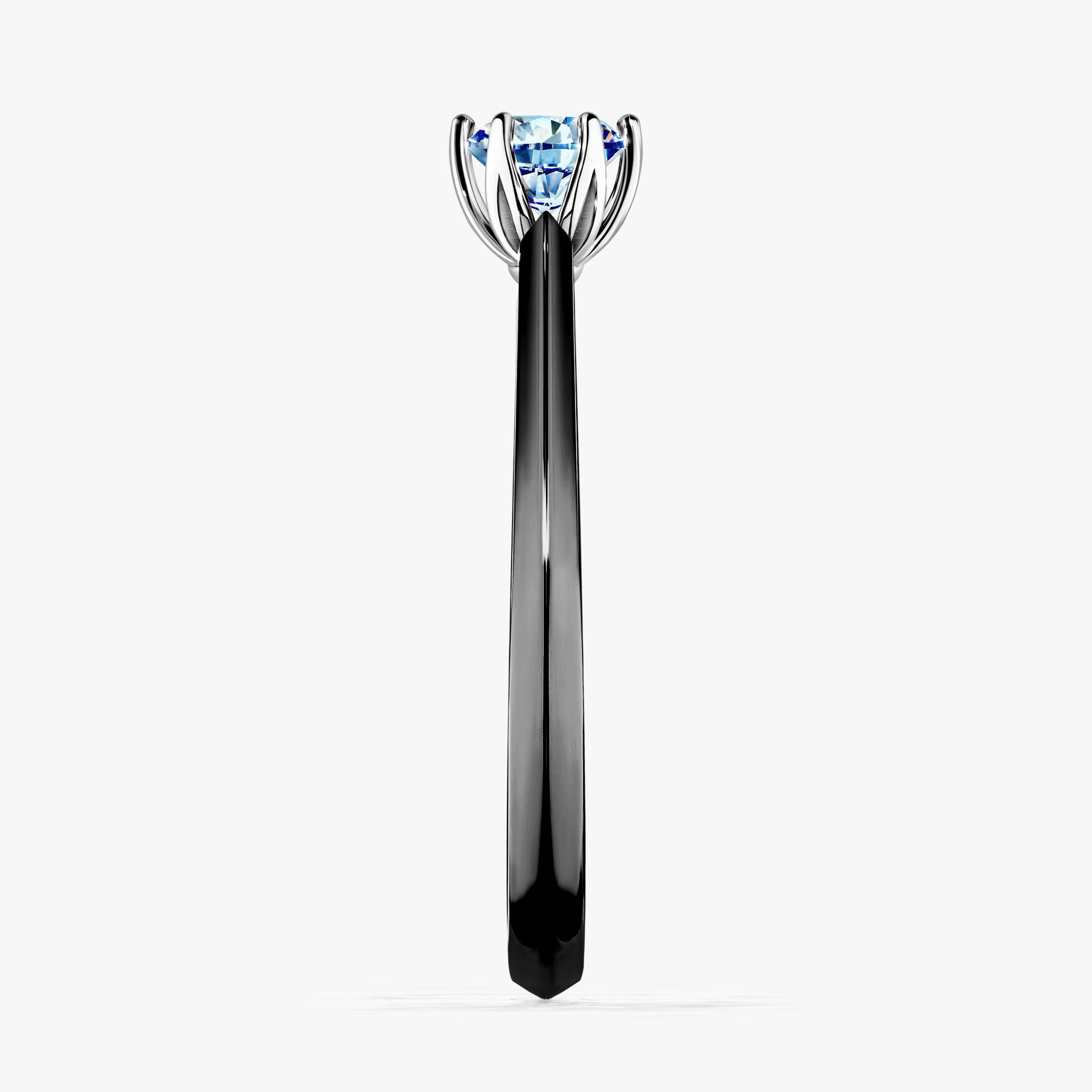 Pierscionek zareczynowy z diamentem niebieski 030 CT z czarnego zlota my daisy 03
