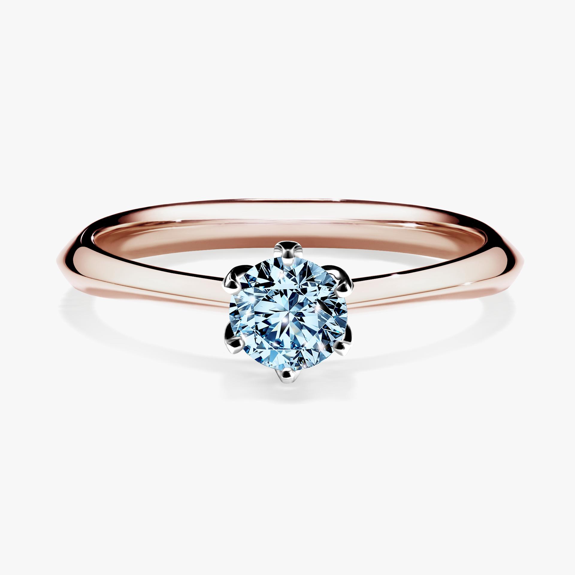 Pierscionek zareczynowy z diamentem niebieski 030 CT z rozowego zlota my daisy 01