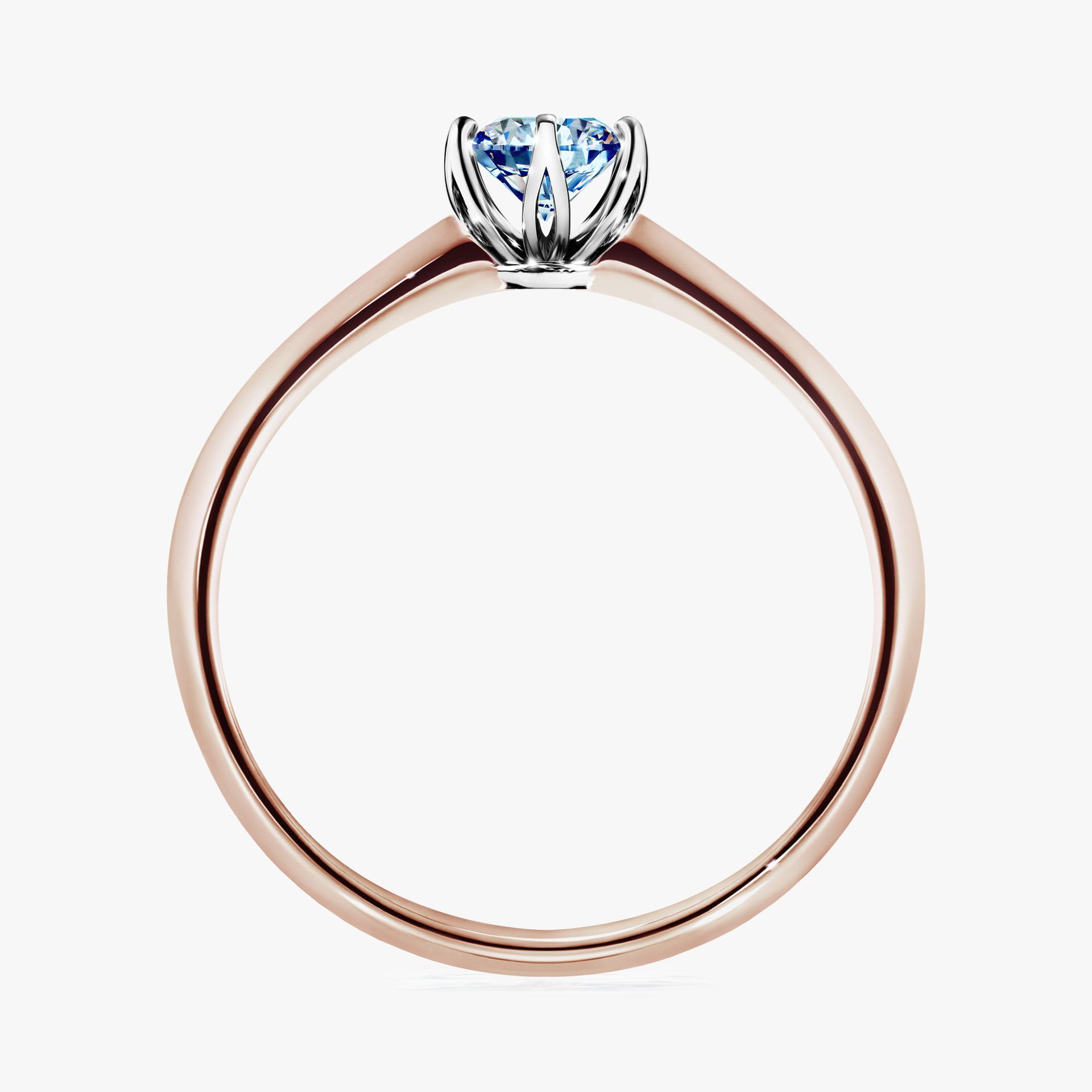 Pierscionek zareczynowy z diamentem niebieski 030 CT z rozowego zlota my daisy 02