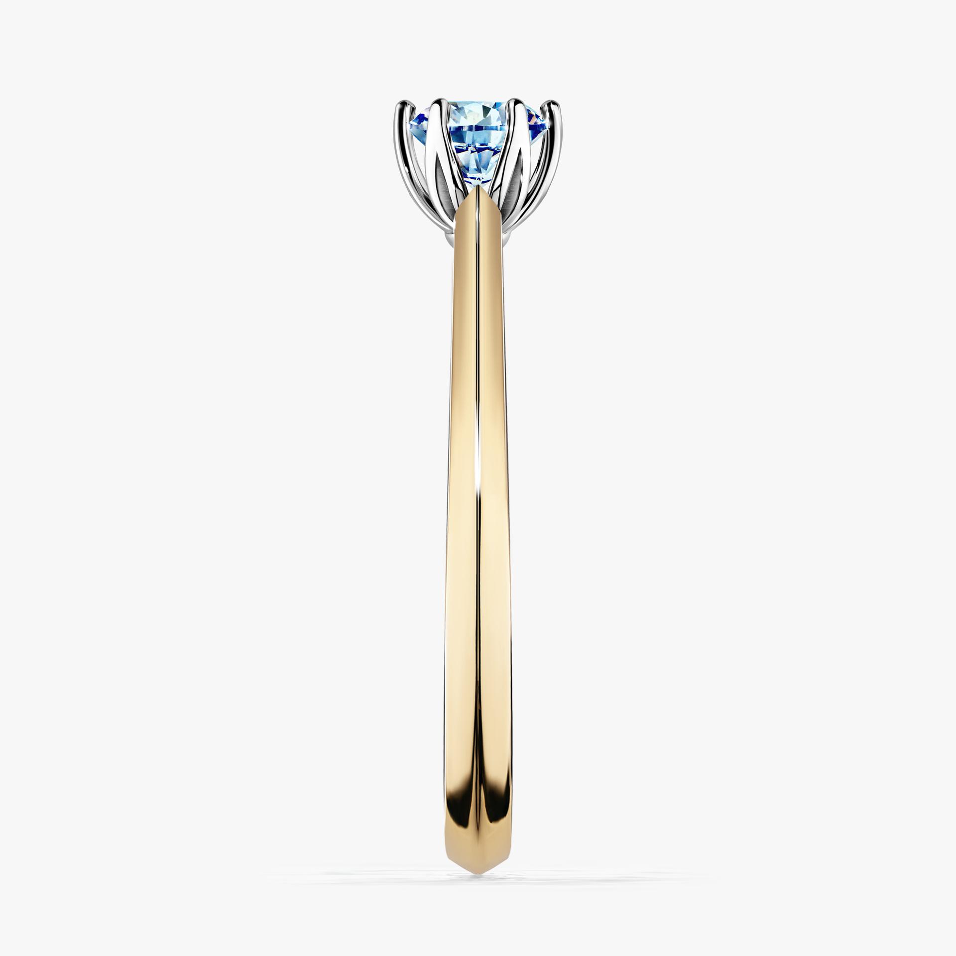 Pierscionek zareczynowy z diamentem niebieski 030 CT z zoltego zlota my daisy 03