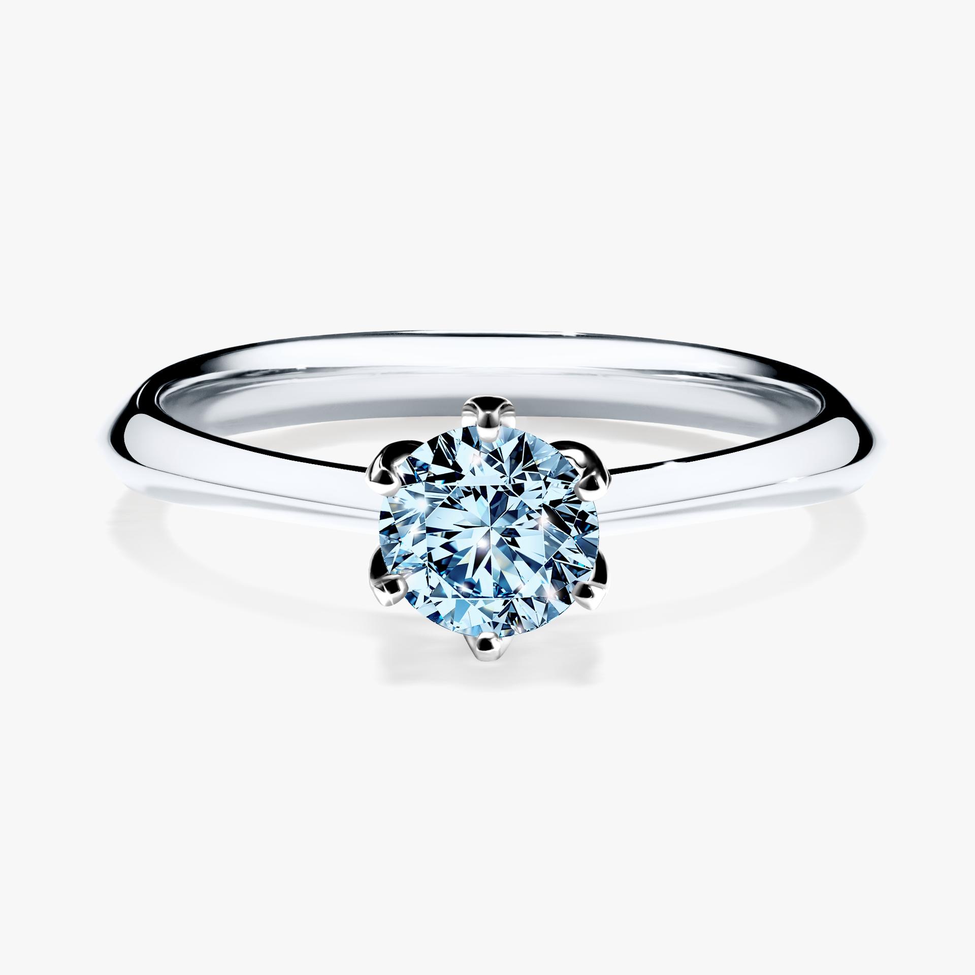 Pierscionek zareczynowy z diamentem niebieski 050 CT z bialego zlota my daisy 01