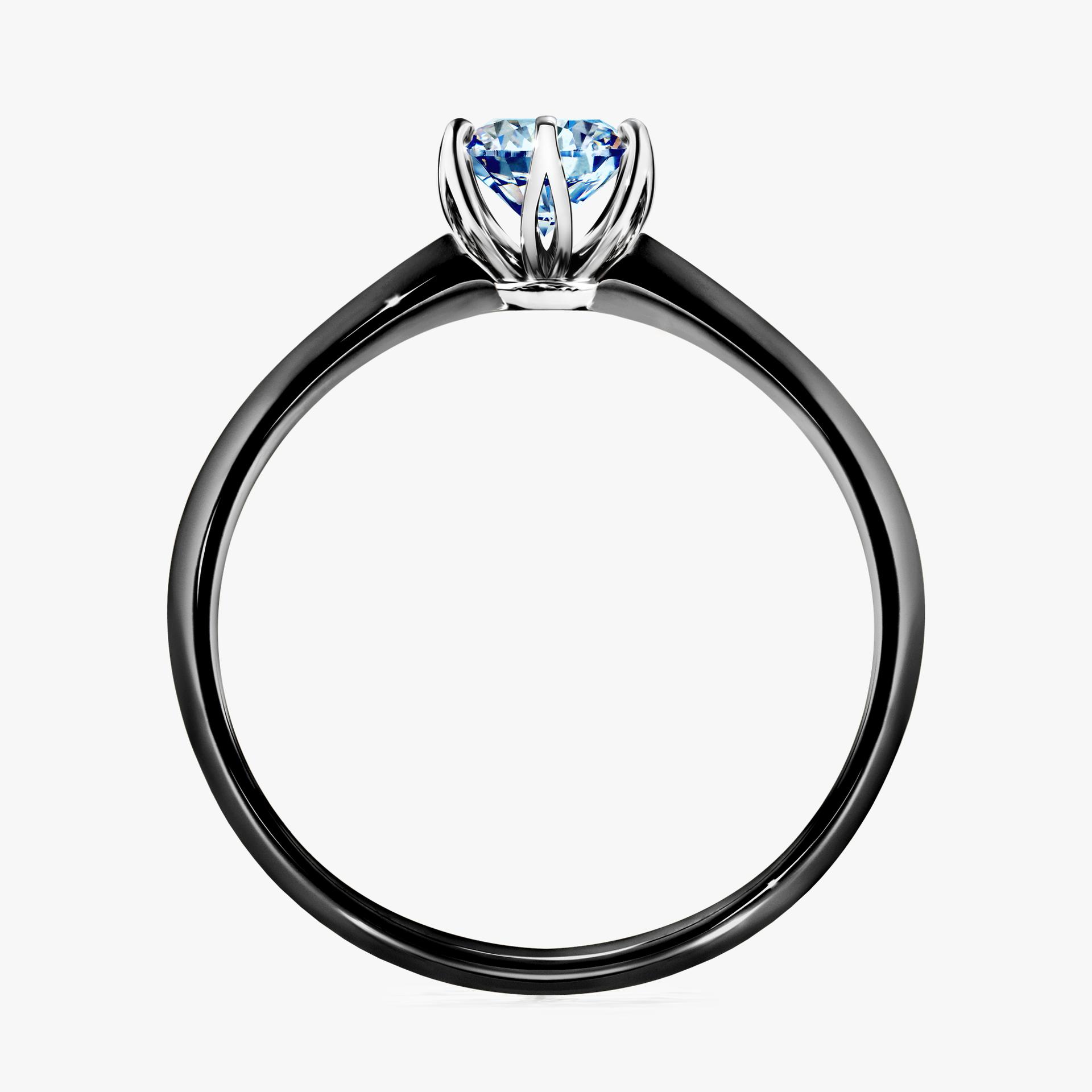 Pierscionek zareczynowy z diamentem niebieski 050 CT z czarnego zlota my daisy 02