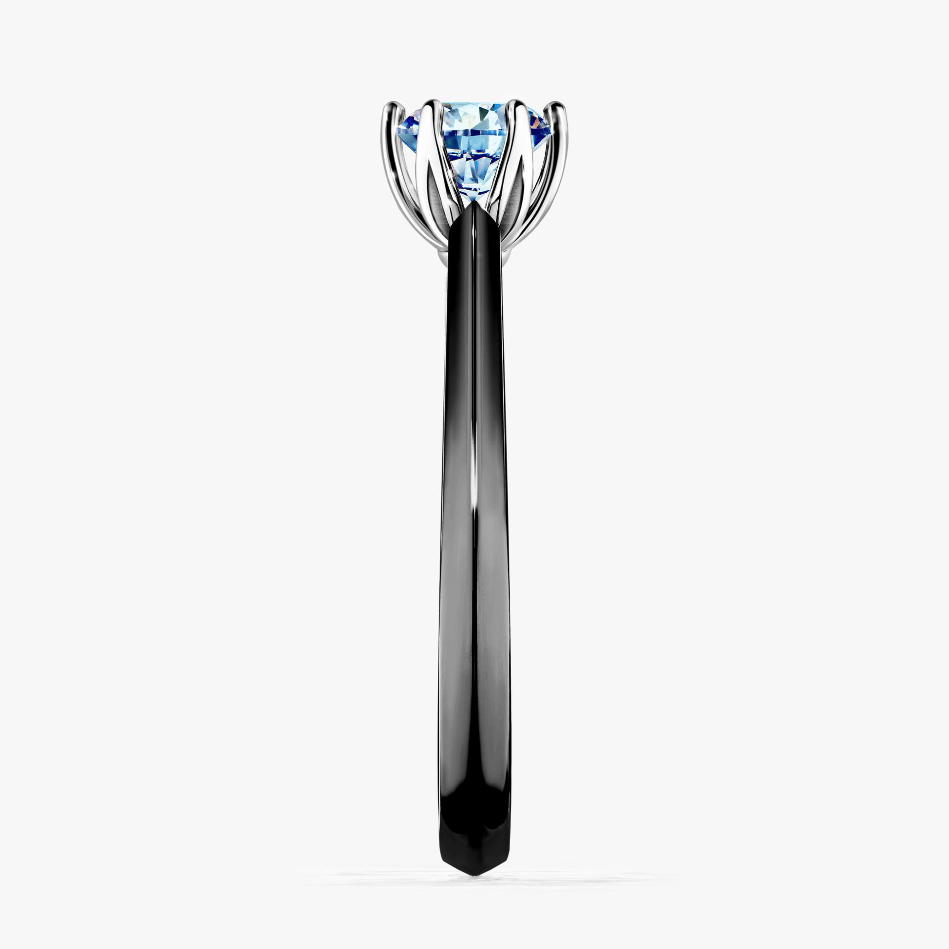 Pierscionek zareczynowy z diamentem niebieski 050 CT z czarnego zlota my daisy 03
