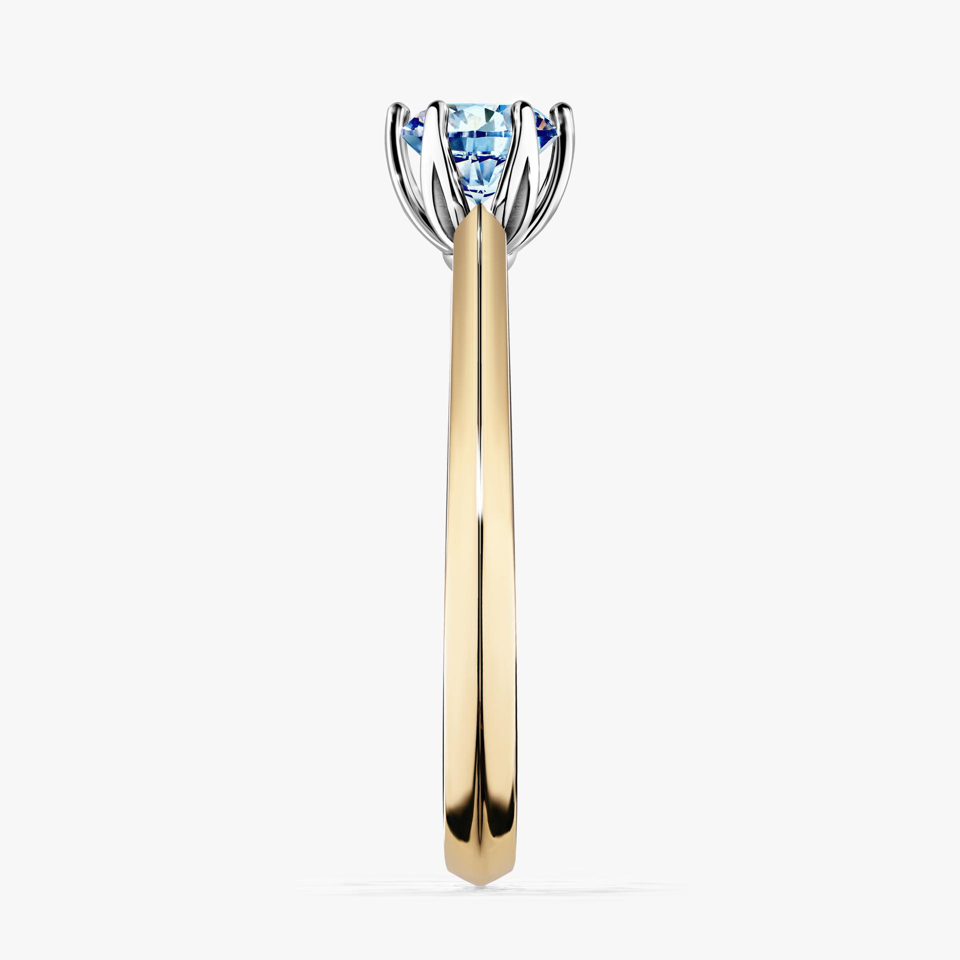 Pierscionek zareczynowy z diamentem niebieski 050 CT z zoltego zlota my daisy 03