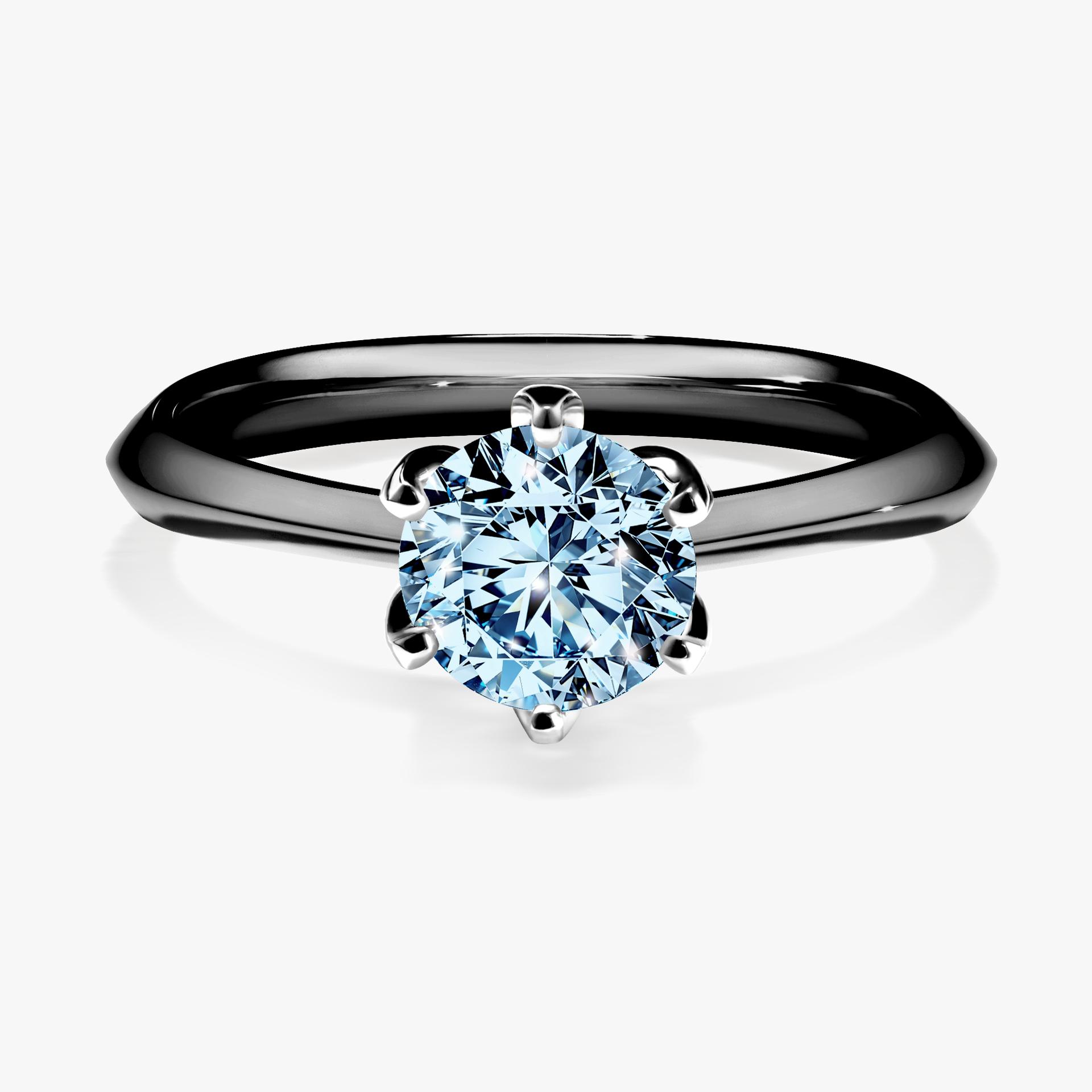 Pierscionek zareczynowy z diamentem niebieski 080 CT z czarnego zlota my daisy 01