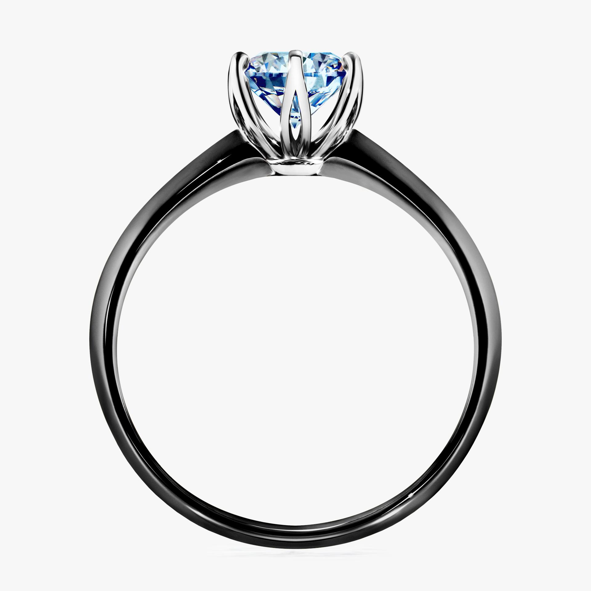 Pierscionek zareczynowy z diamentem niebieski 080 CT z czarnego zlota my daisy 02
