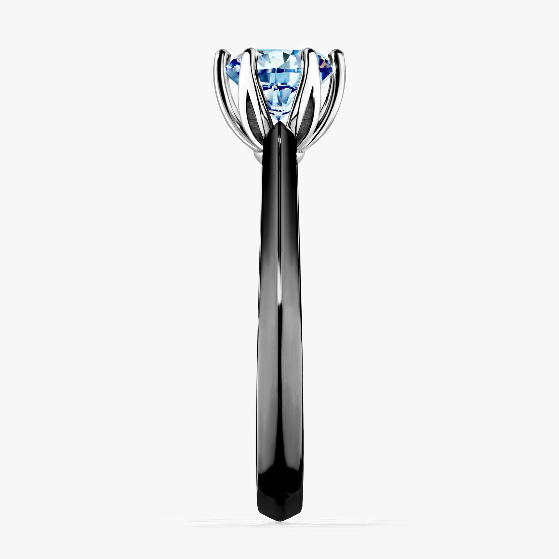 Pierscionek zareczynowy z diamentem niebieski 080 CT z czarnego zlota my daisy 03