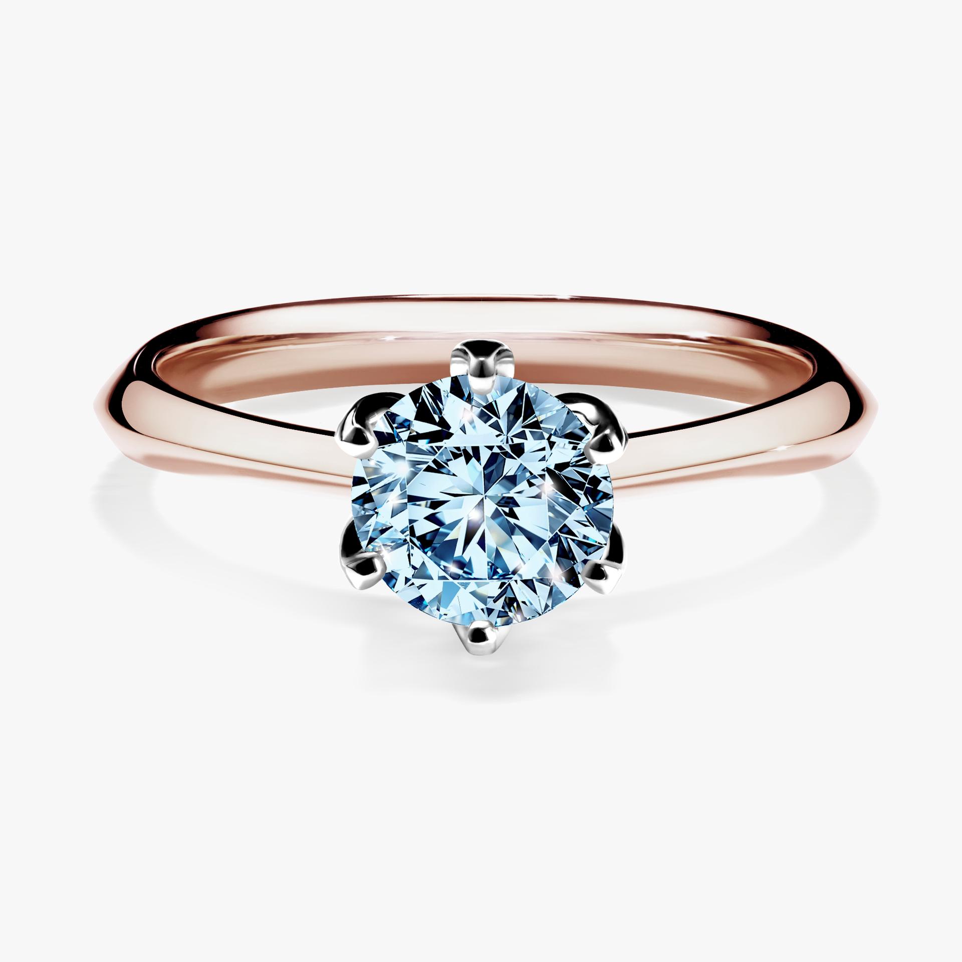 Pierscionek zareczynowy z diamentem niebieski 080 CT z rozowego zlota my daisy 01