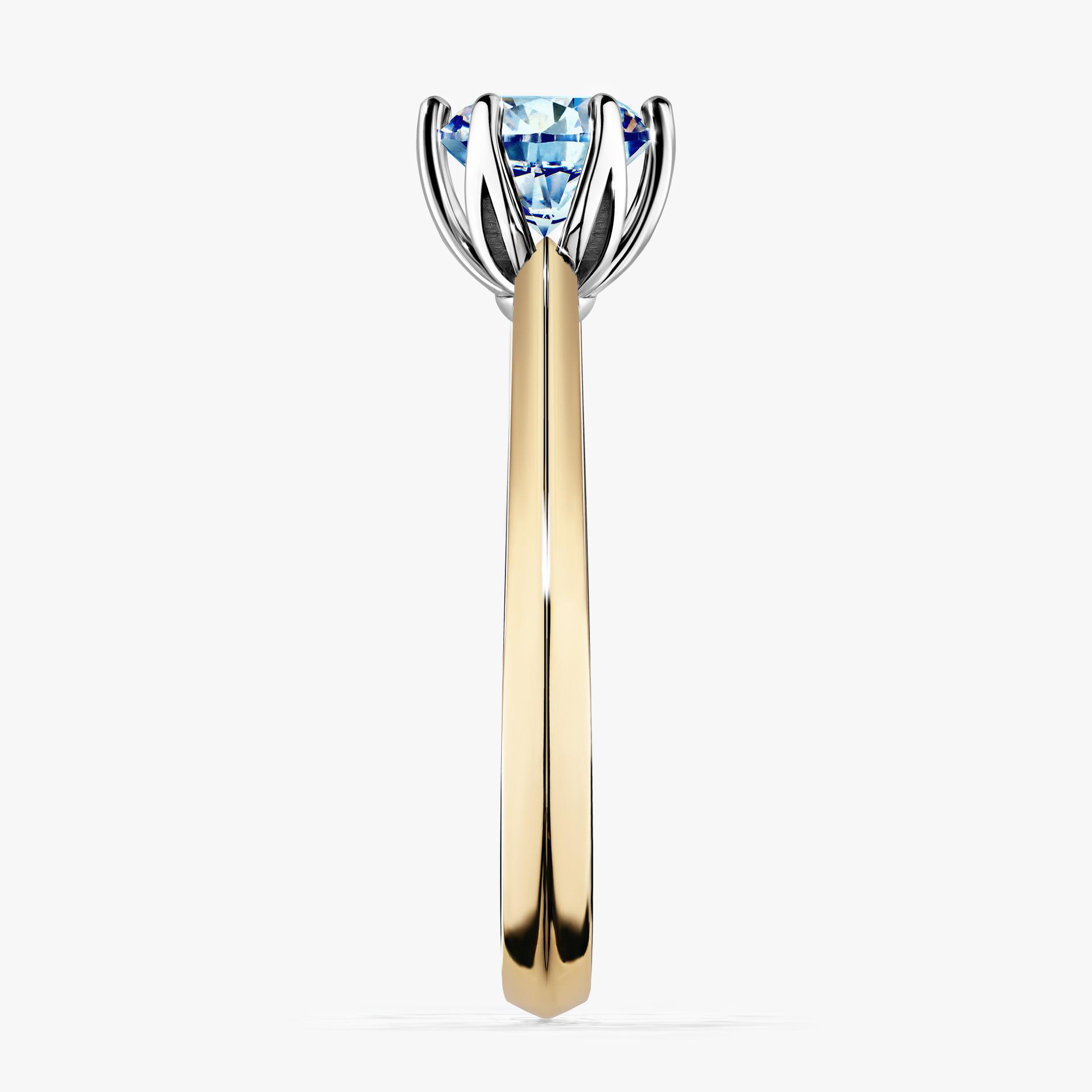 Pierscionek zareczynowy z diamentem niebieski 080 CT z zoltego zlota my daisy 03