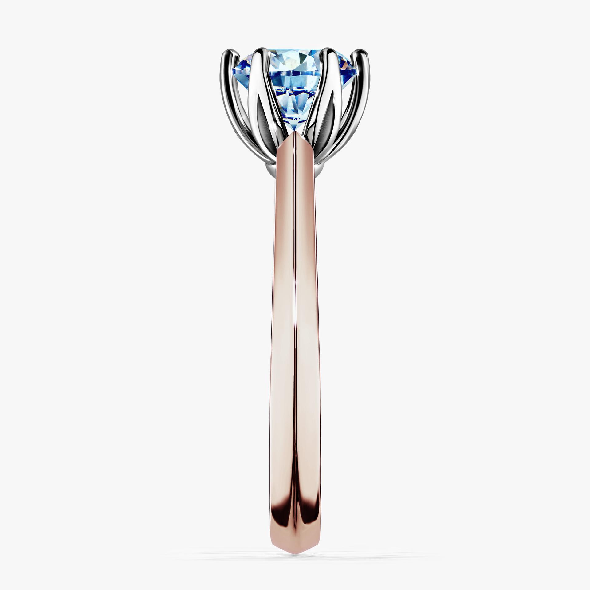 Pierscionek zareczynowy z diamentem niebieski 100 CT z rozowego zlota my daisy 03