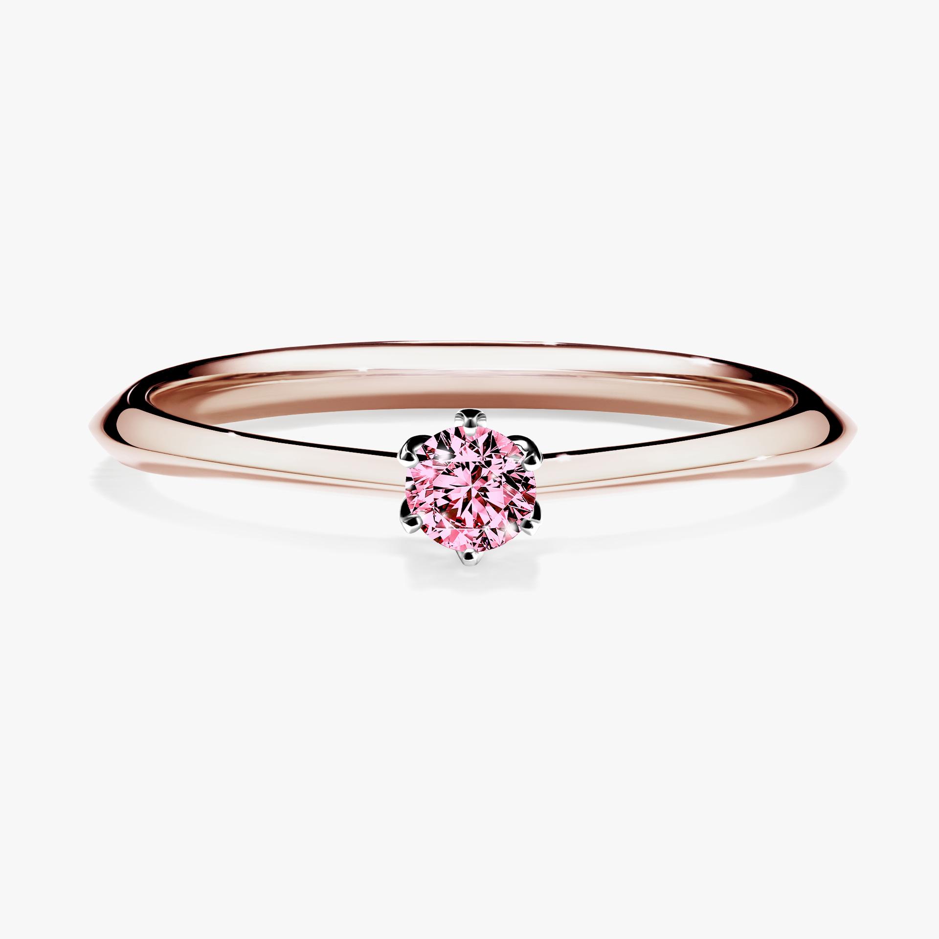 Pierscionek zareczynowy z diamentem rozowy 010 CT z rozowego zlota my daisy 01