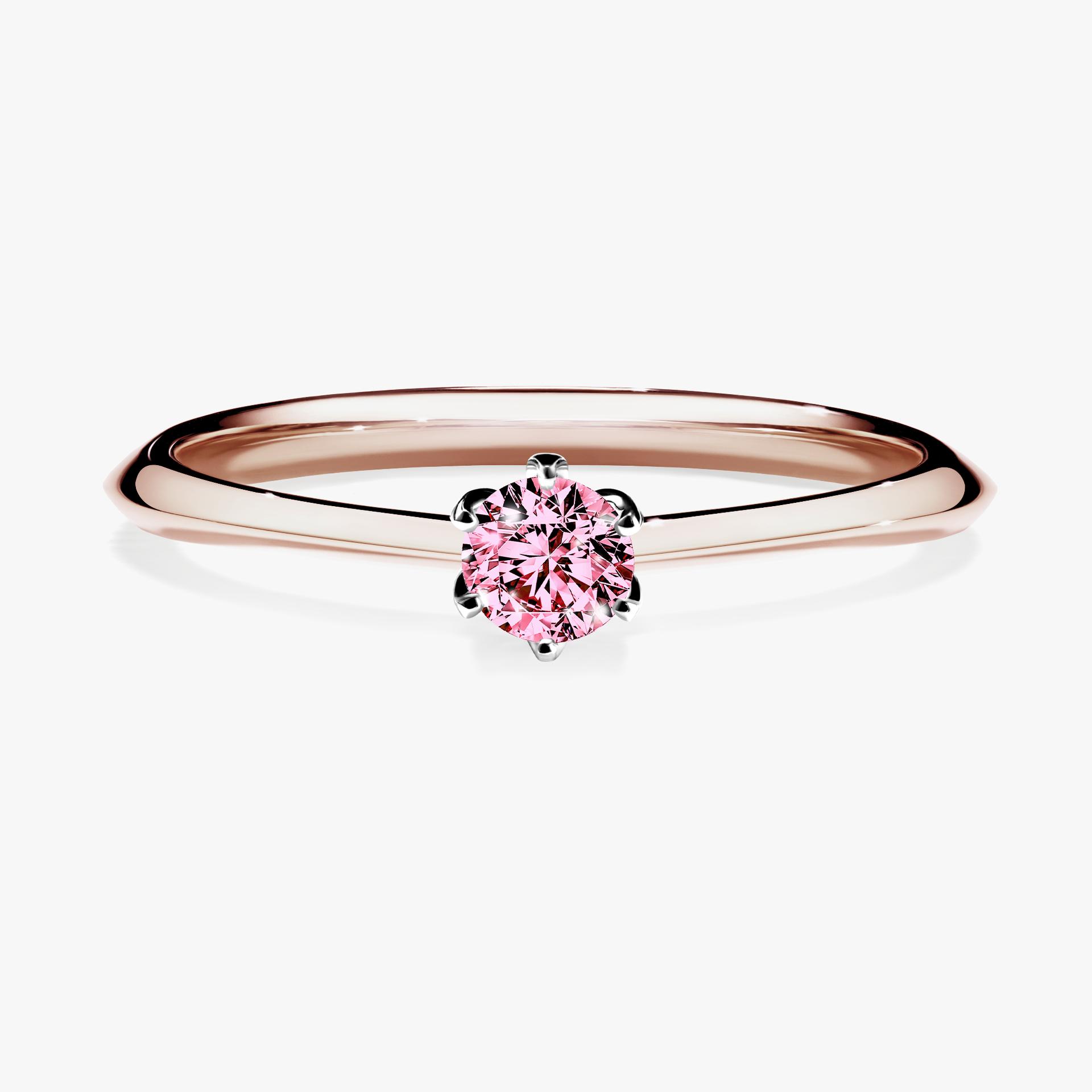 Pierscionek zareczynowy z diamentem rozowy 017 CT z rozowego zlota my daisy 01