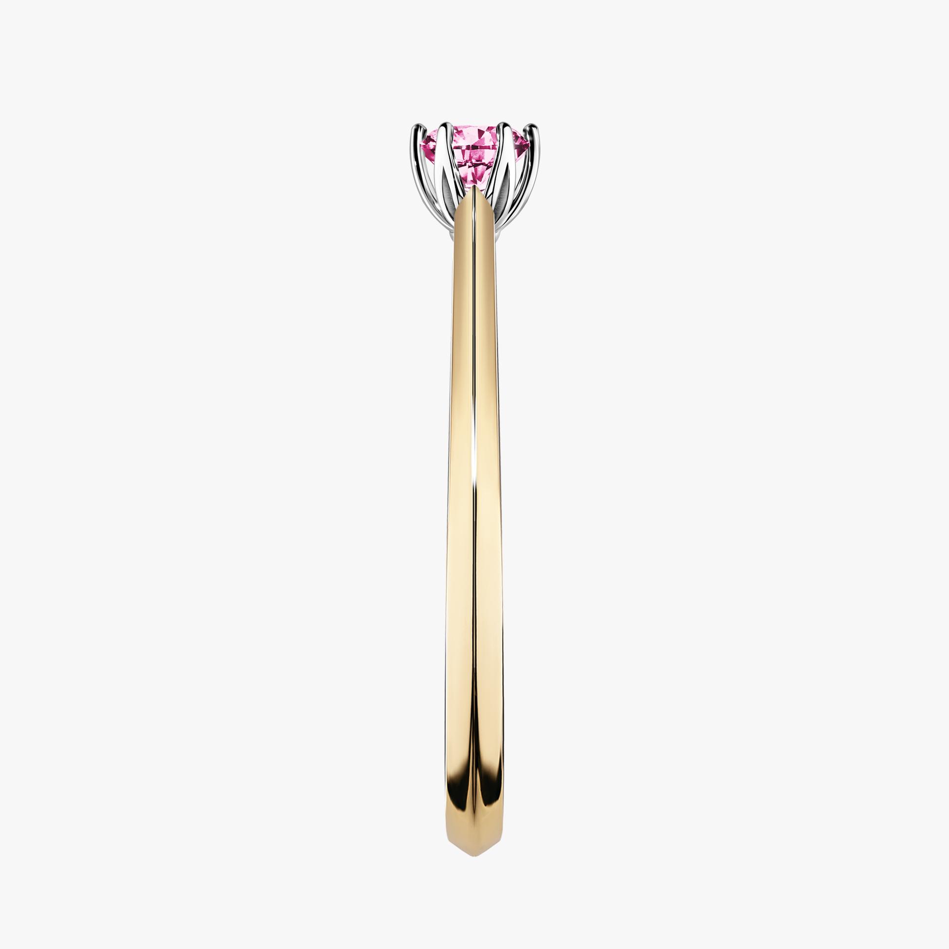 Pierscionek zareczynowy z diamentem rozowy 017 CT z zoltego zlota my daisy 03
