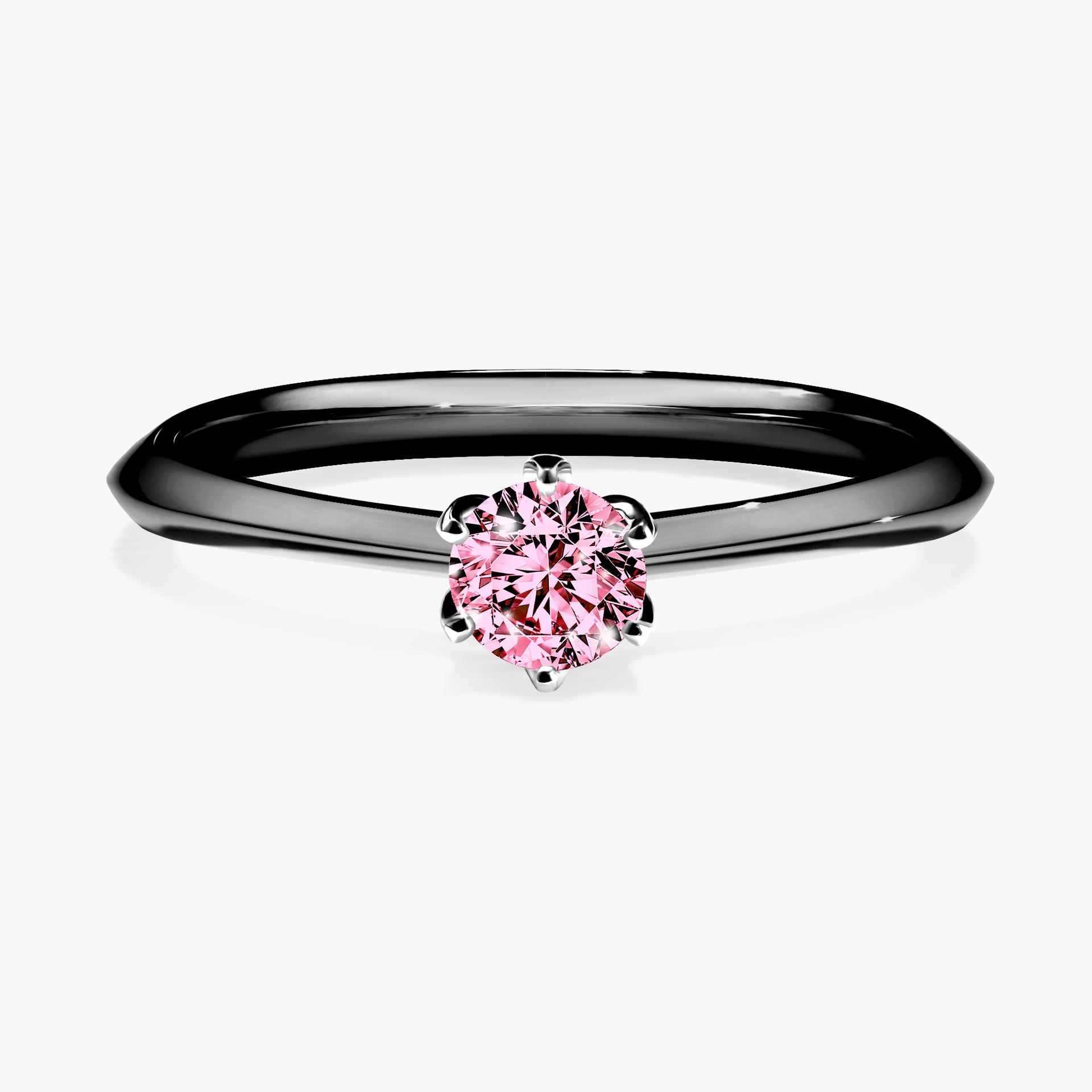 Pierscionek zareczynowy z diamentem rozowy 025 CT z czarnego zlota my daisy 01