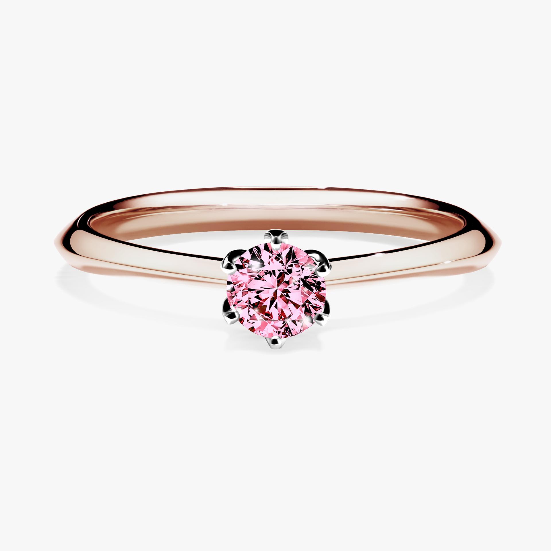 Pierscionek zareczynowy z diamentem rozowy 025 CT z rozowego zlota my daisy 01