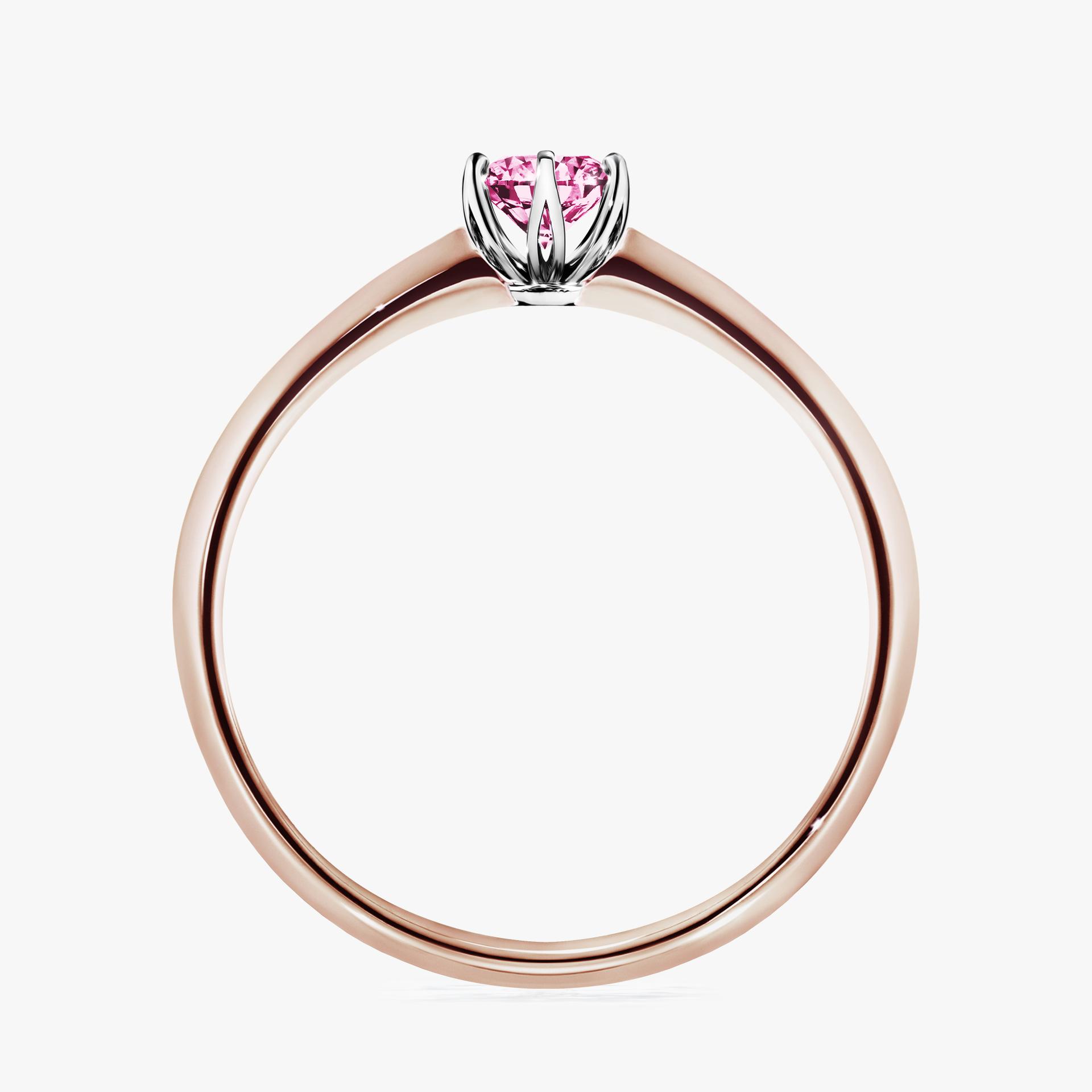 Pierscionek zareczynowy z diamentem rozowy 025 CT z rozowego zlota my daisy 02