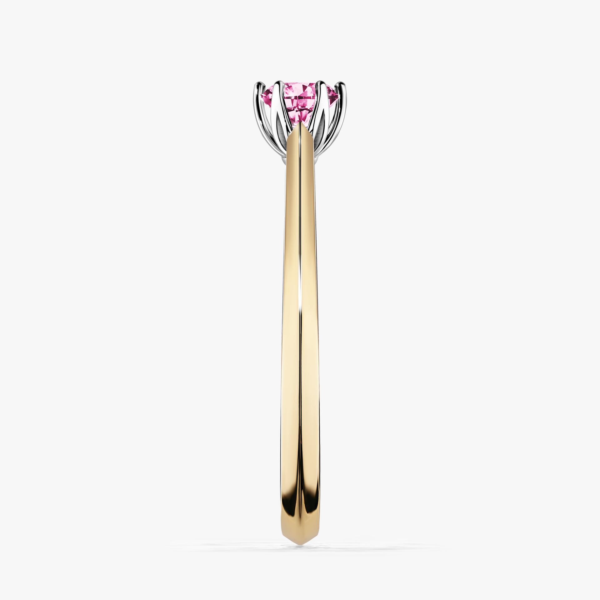 Pierscionek zareczynowy z diamentem rozowy 025 CT z zoltego zlota my daisy 03