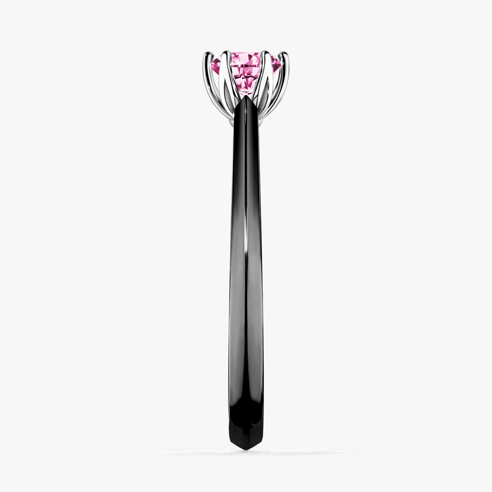 Pierscionek zareczynowy z diamentem rozowy 030 CT z czarnego zlota my daisy 03