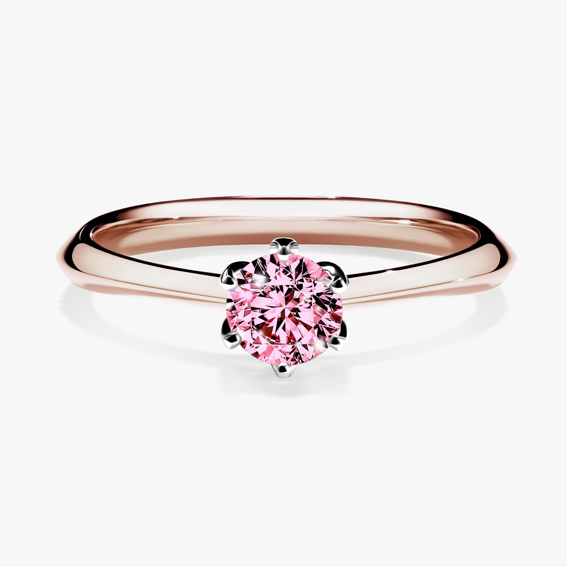 Pierscionek zareczynowy z diamentem rozowy 030 CT z rozowego zlota my daisy 01