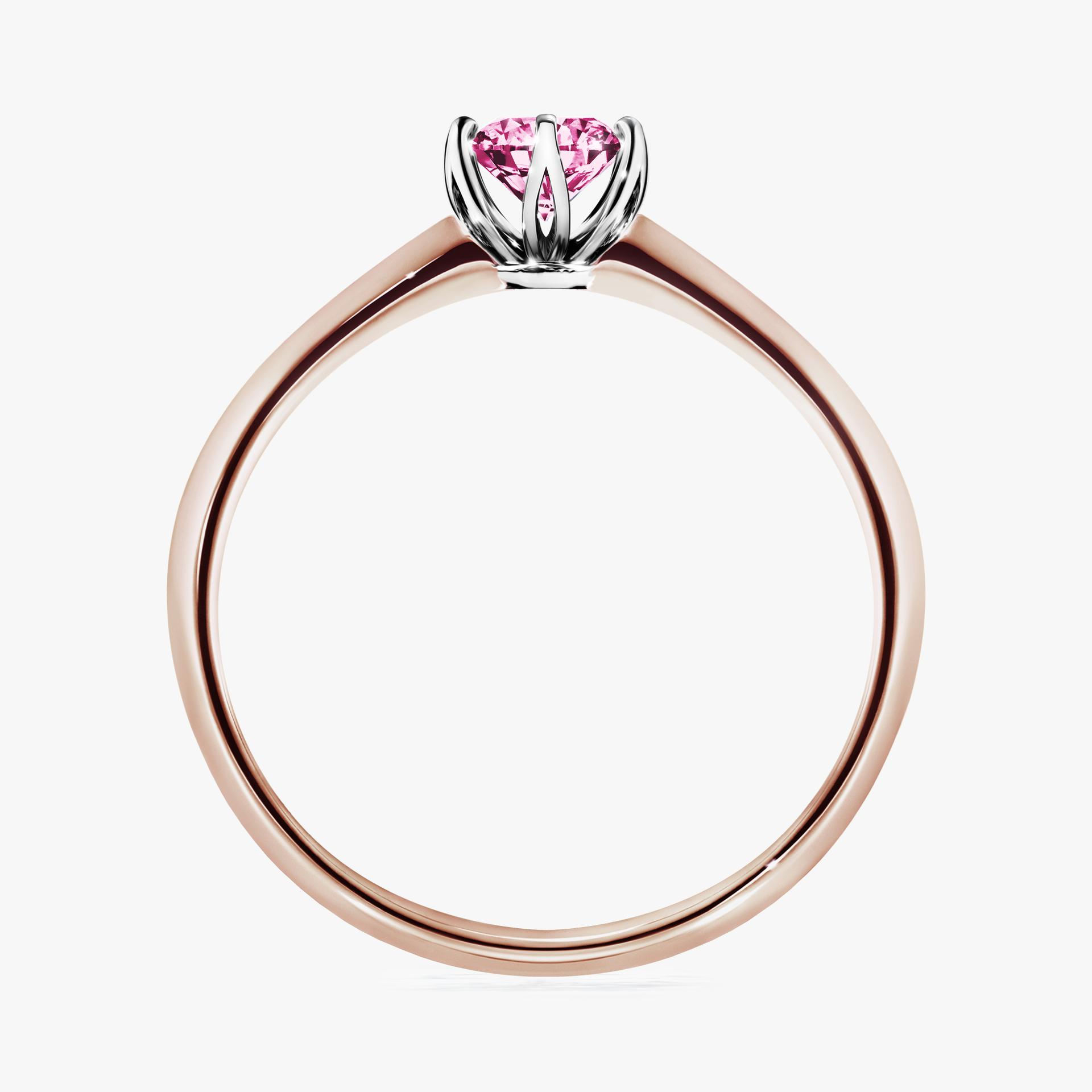Pierscionek zareczynowy z diamentem rozowy 030 CT z rozowego zlota my daisy 02