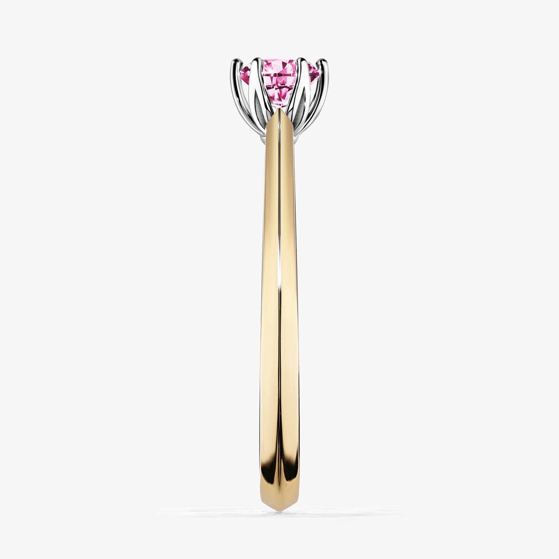 Pierscionek zareczynowy z diamentem rozowy 030 CT z zoltego zlota my daisy 03
