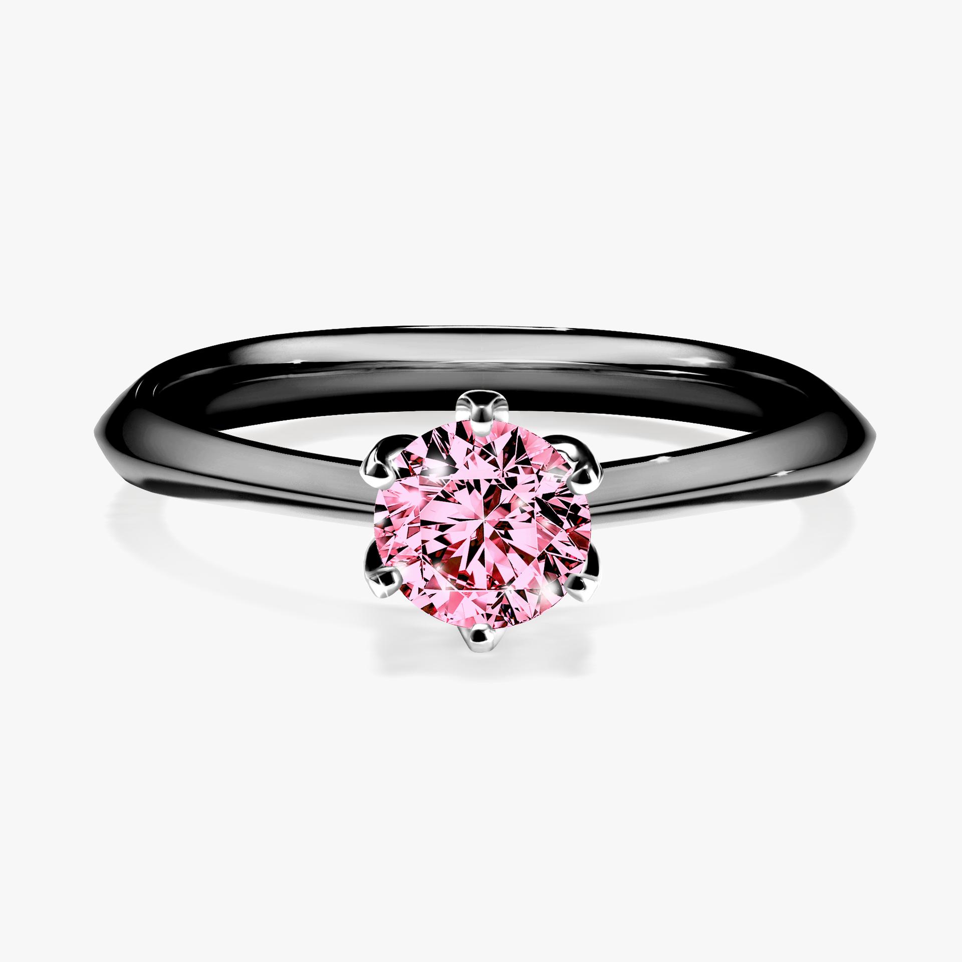 Pierscionek zareczynowy z diamentem rozowy 050 CT z czarnego zlota my daisy 01