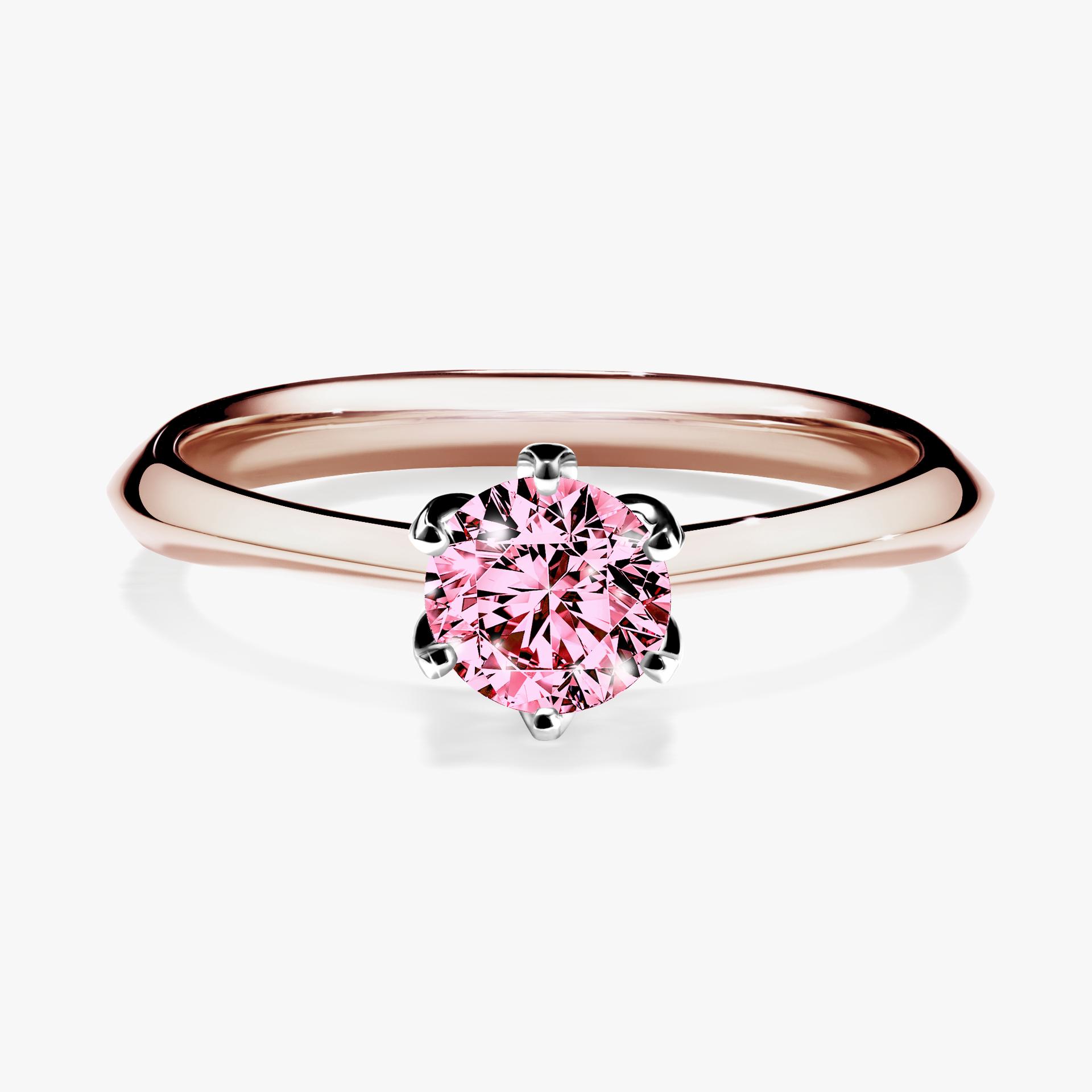 Pierscionek zareczynowy z diamentem rozowy 050 CT z rozowego zlota my daisy 01