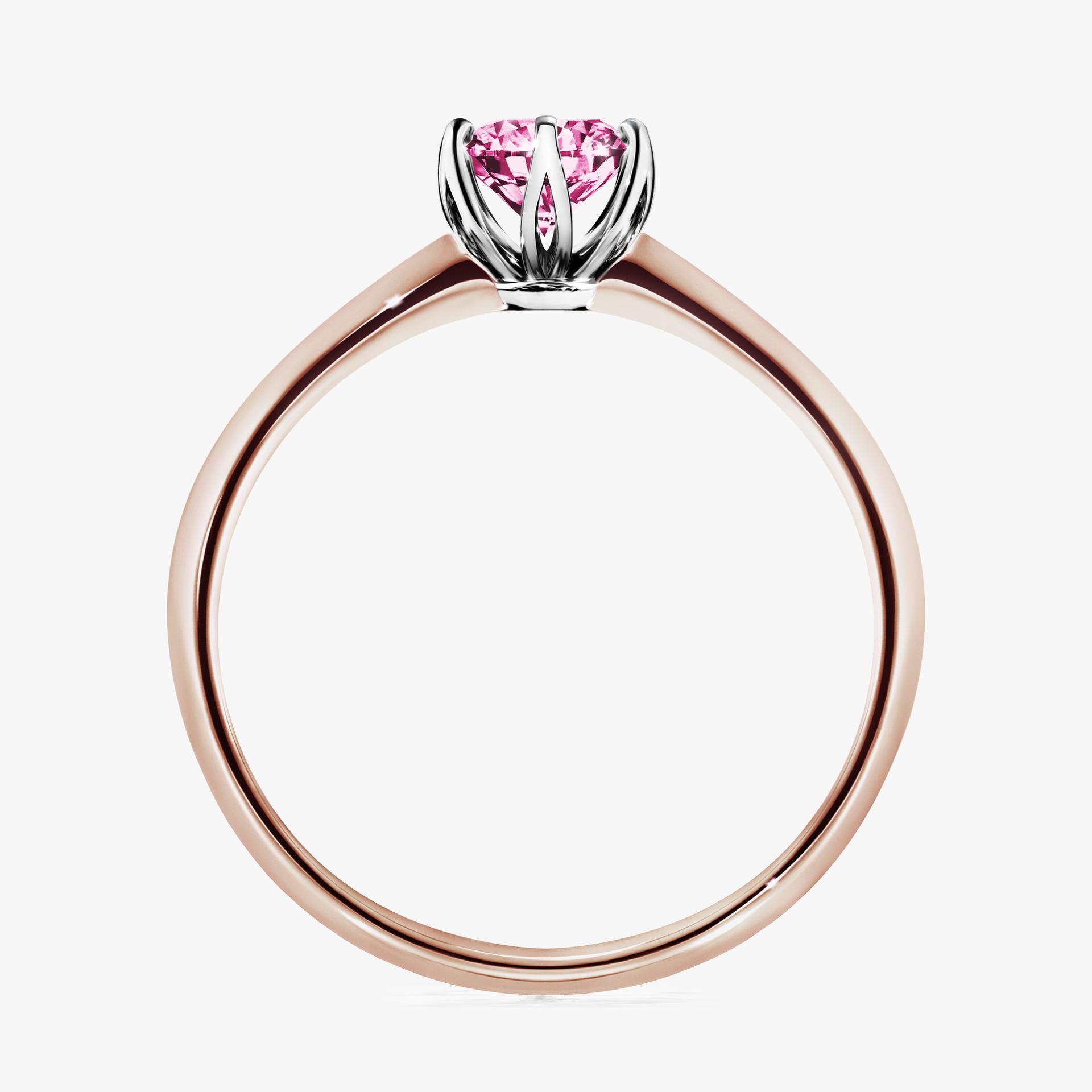Pierscionek zareczynowy z diamentem rozowy 050 CT z rozowego zlota my daisy 02