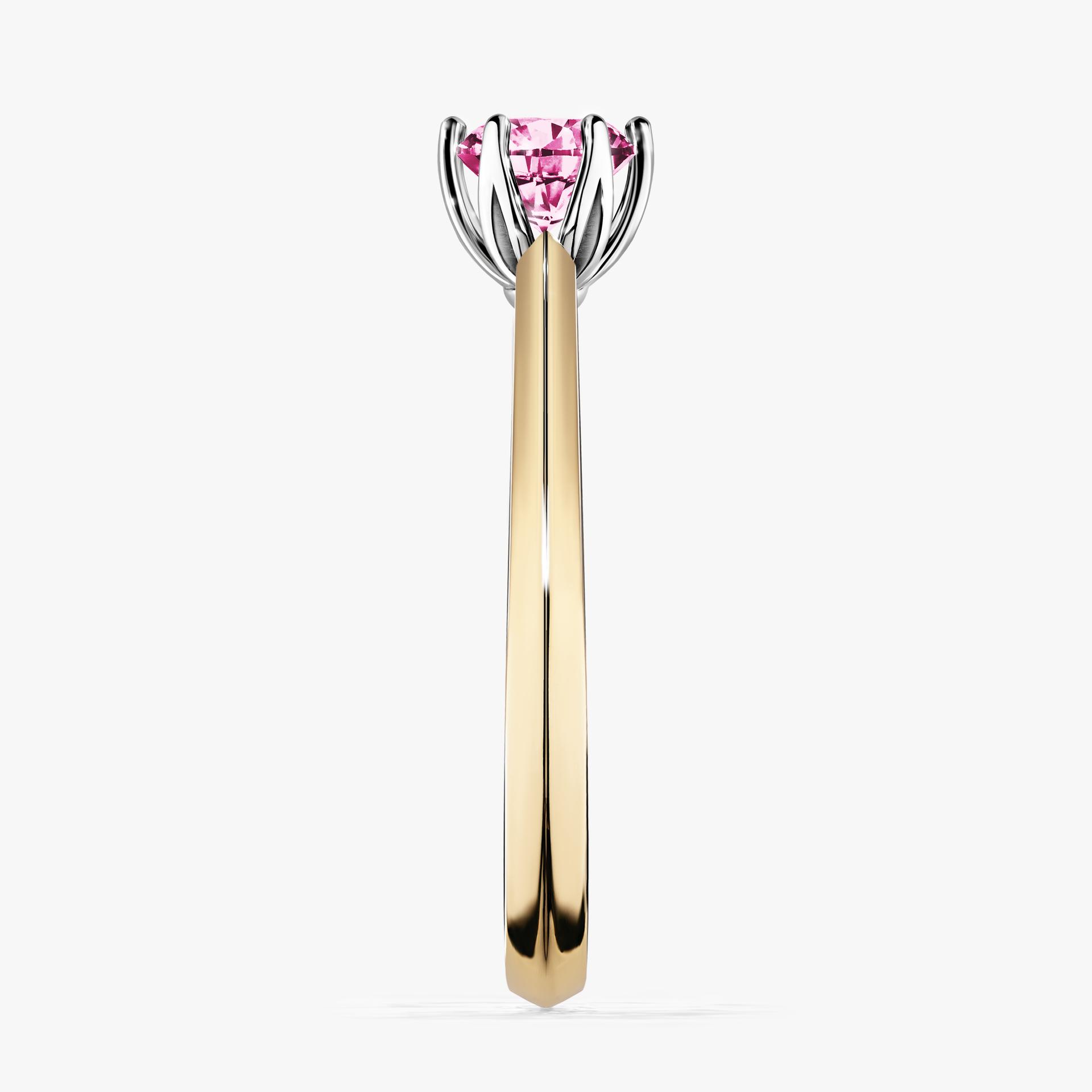 Pierscionek zareczynowy z diamentem rozowy 050 CT z zoltego zlota my daisy 03