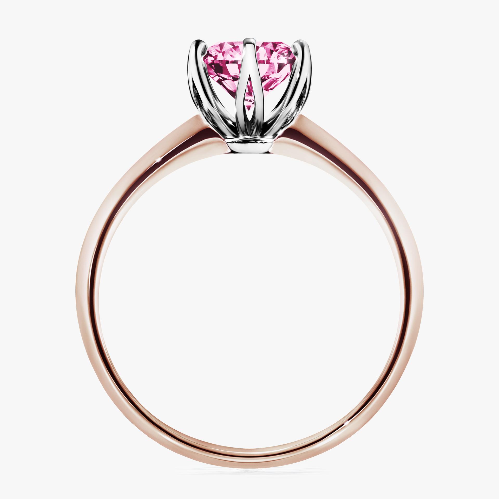 Pierscionek zareczynowy z diamentem rozowy 100 CT z rozowego zlota my daisy 02