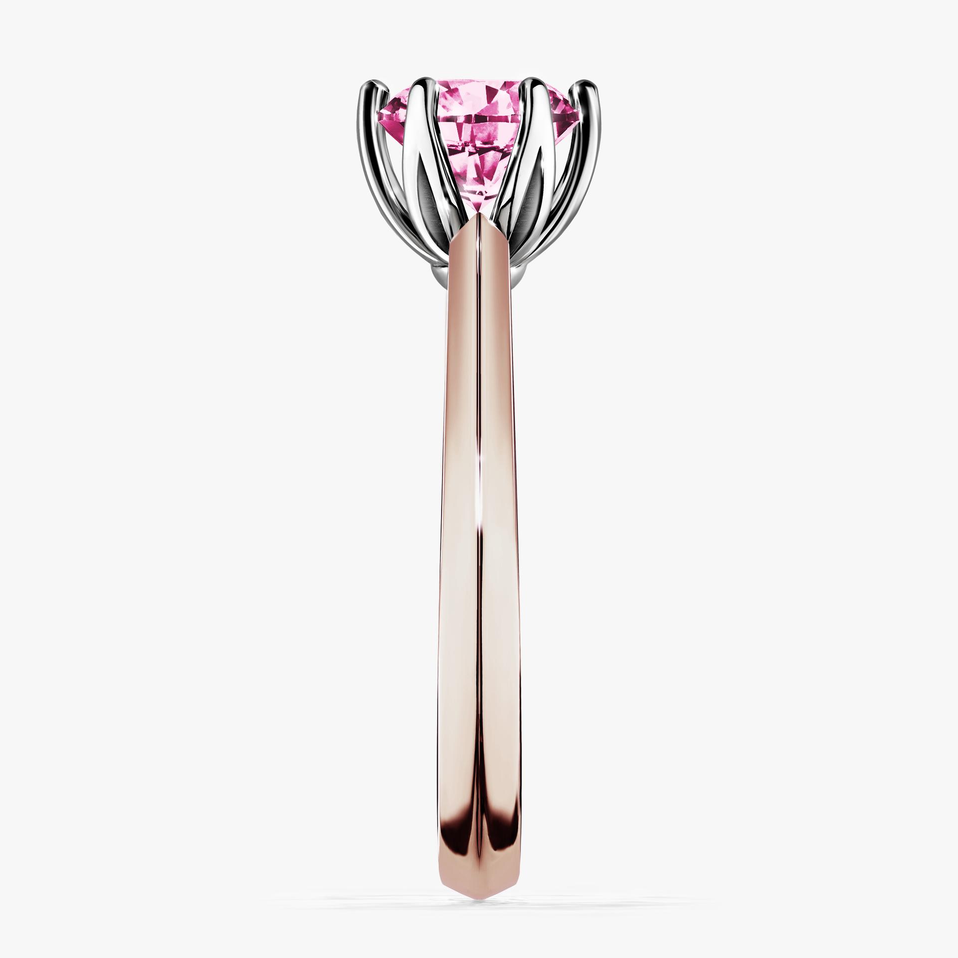 Pierscionek zareczynowy z diamentem rozowy 100 CT z rozowego zlota my daisy 03